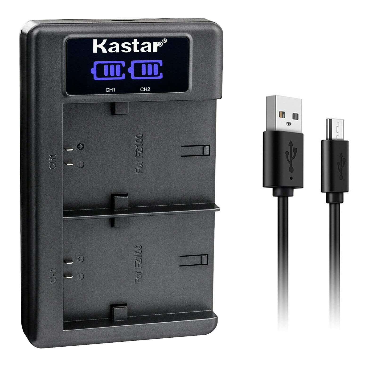 Kastar NP-FZ100 LKD2 USB Battery Charger Compatible with Sony NP-FZ100 FZ100 Battery, Sony BC-QZ1, NPA-MQZ1K Charger, Sony Camera Grip VG-C3EM 1