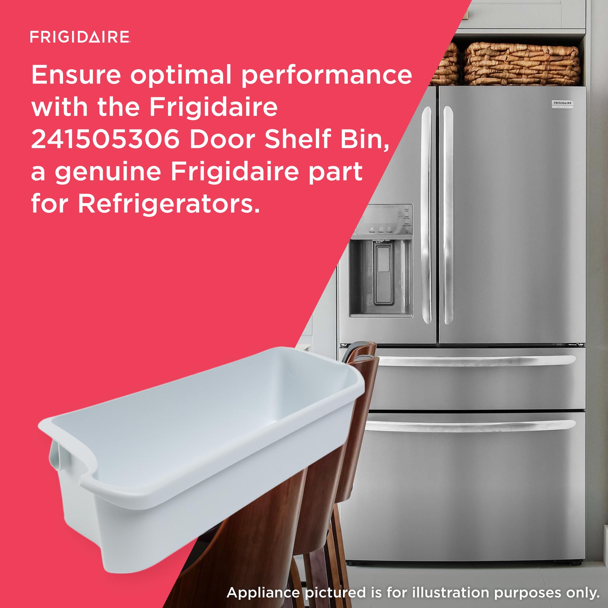 Frigidaire 241505306 Door Shelf Bin for Refrigerators, White 4