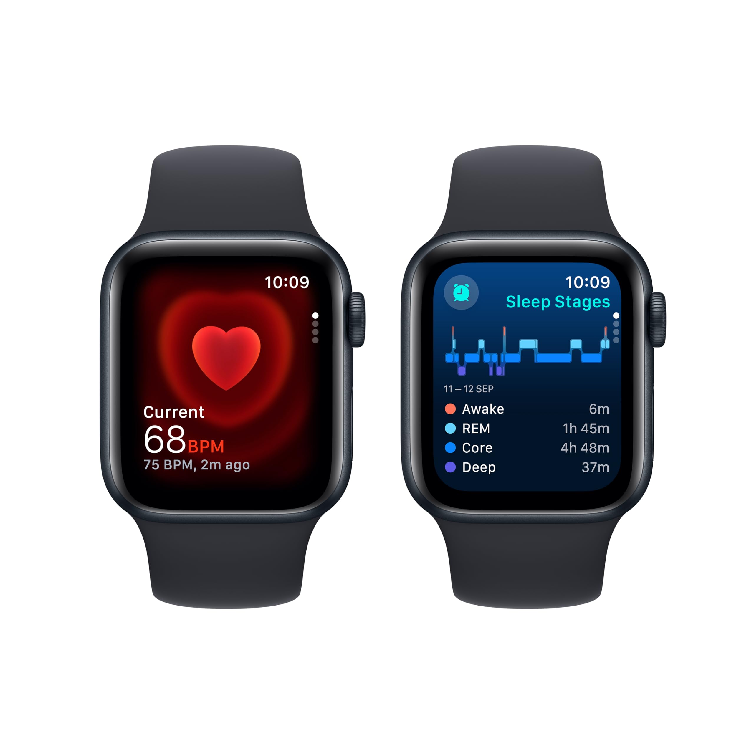 Apple Watch SE (2nd Gen, 2023) [GPS + Cellular 44mm] Smartwatch with Starlight Aluminum Case with Midnight Sport Loop One Size.Fitness & Sleep Tracker,Crash Detection,Heart Rate Monitor,Retina Display 4