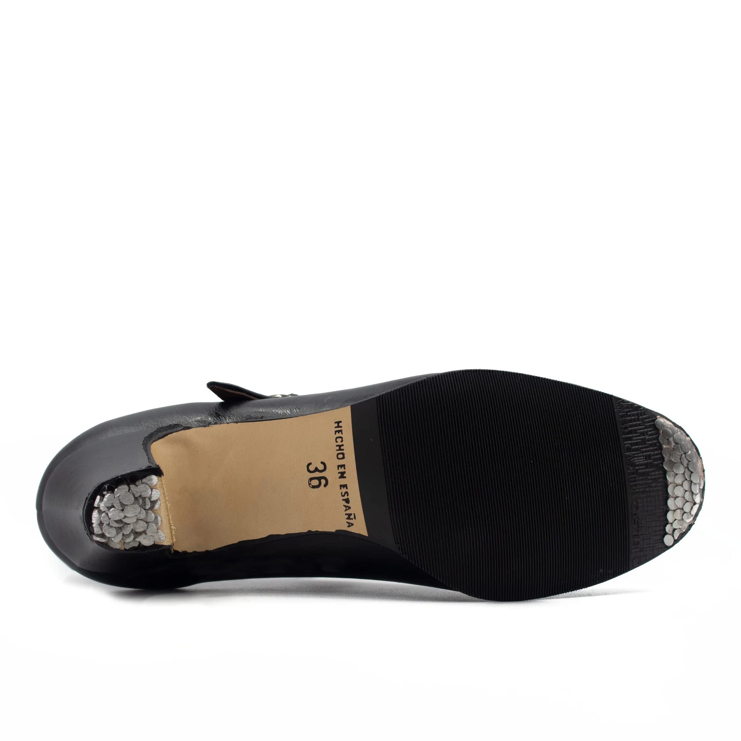 Ole Ole Flamenco Women’s Flamenco Shoes with Nails, Beginner Folklorico Dance Shoe, 5cm Heel, Made in Spain (Numeric_9_Point_5) Black 5