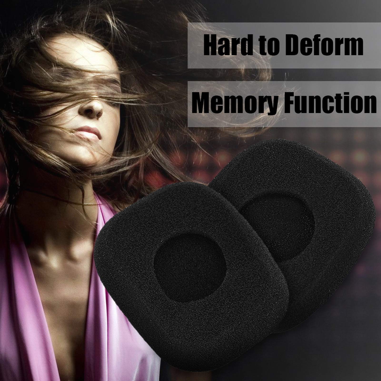 Beufee Headphone Covers, Square Headphone Earpads Soft Foam Headset Ear Cushions Breathable Headphone Pads Replacement for Form2 2i Lc8200 4