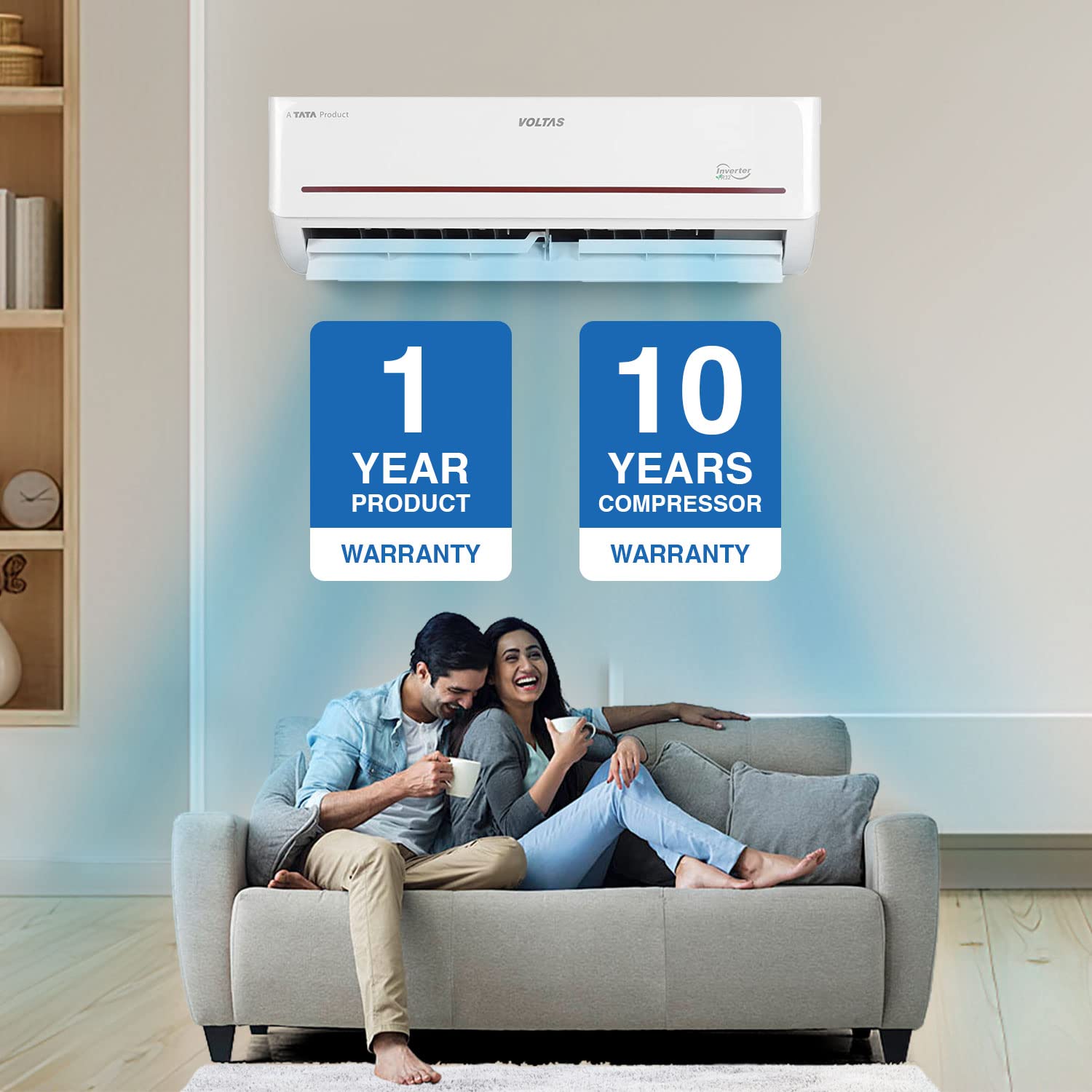 Voltas 1.5 Ton 3 Star, Inverter Split AC(Copper, 4-in-1 Adjustable Cooling, Anti-dust Filter, 2023 Model, 183VH Vertis Prism, White) 6