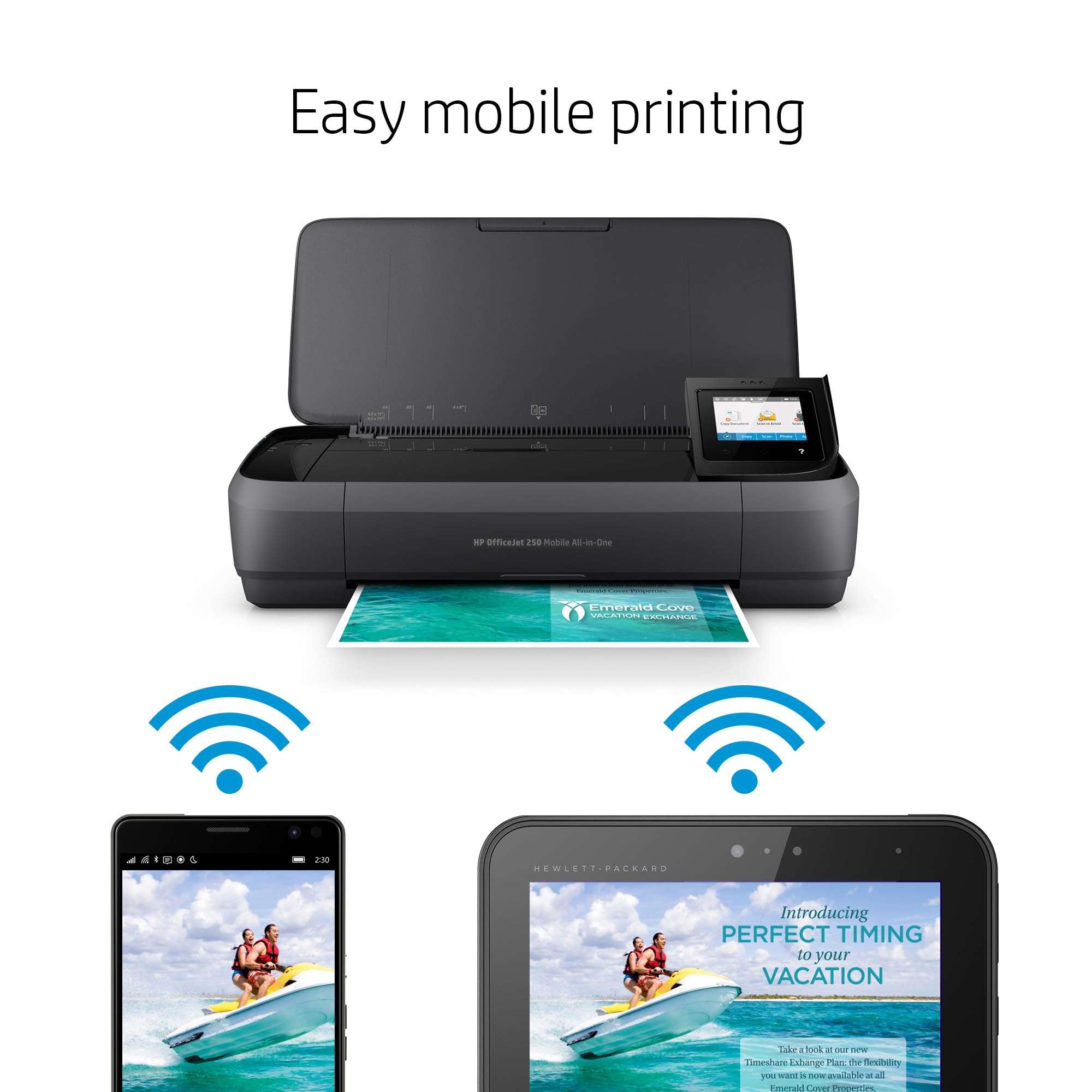 HP OfficeJet 250 Wireless Mobile Printer, Scanner, Copier - Black, Battery included (CZ992A) 4