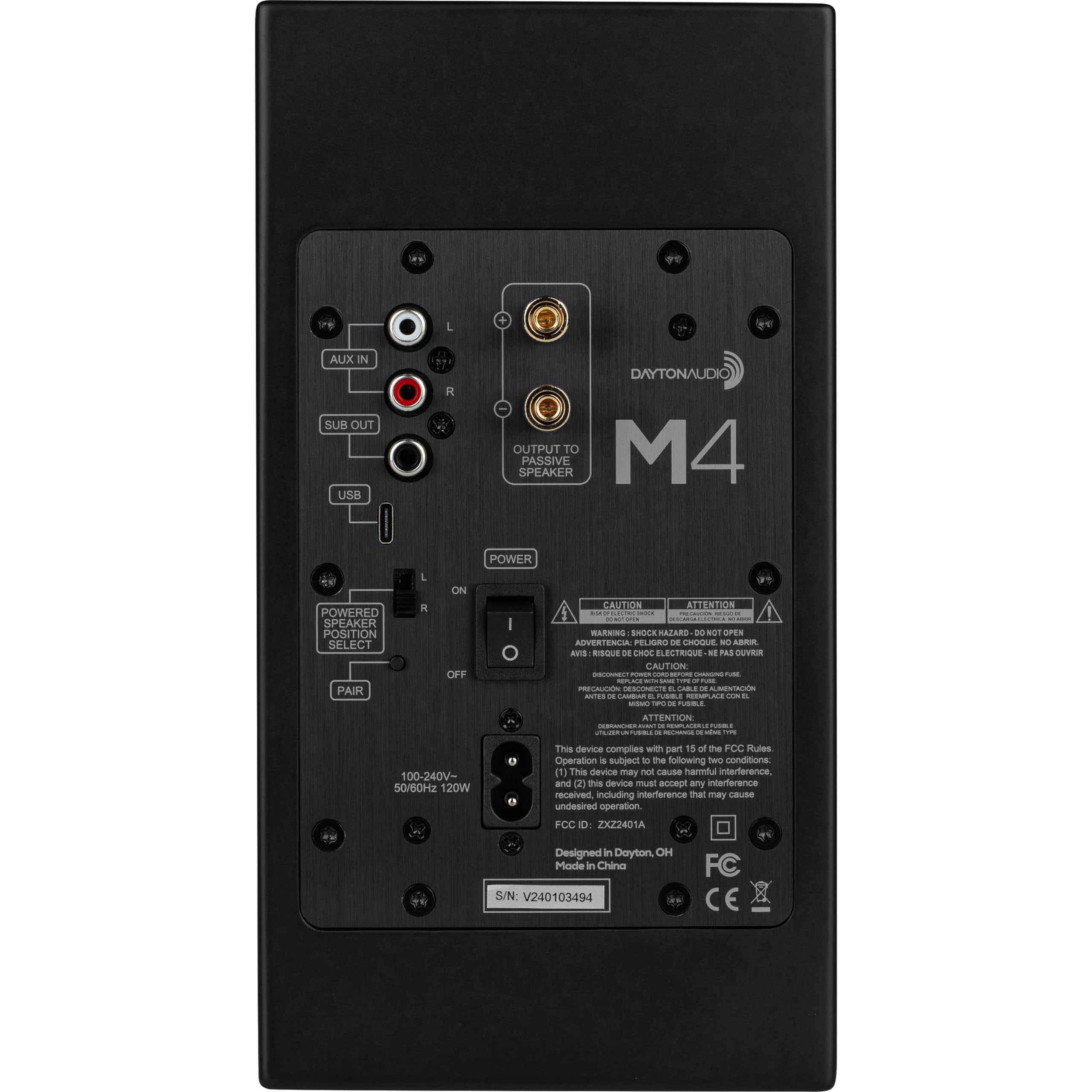 Dayton Audio M4 Powered Desktop Speakers with Bluetooth and USB DAC | Remote Included | 150W Peak Power | Pair (Black, 4in) 6