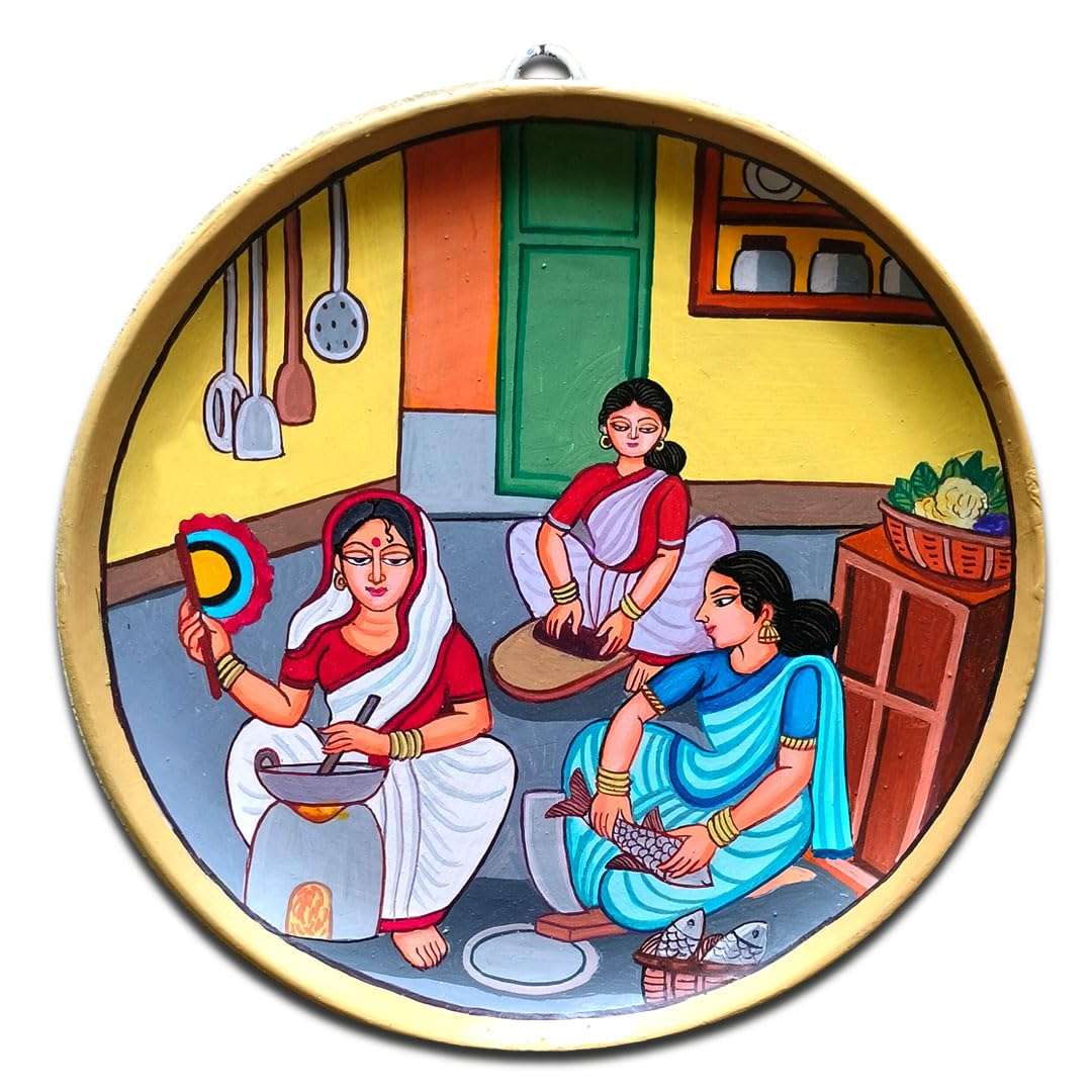 Craftooba Wooden Hand painted and hand crafted decorative wall plates Kitchen | wall hangings | wall decor | Home Decor | Office Decor 6