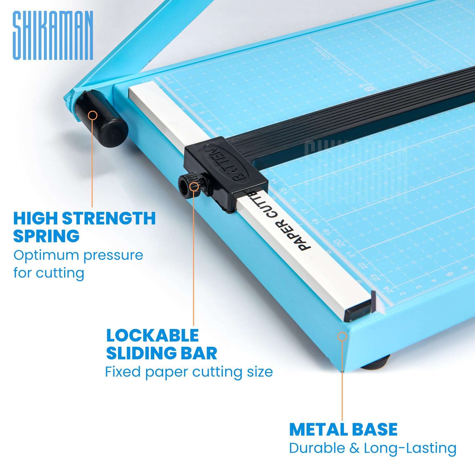 12" Guillotine Paper Cutter, 15 Sheets Capacity, Metal Base (Blue A4, 12in 1P) 6