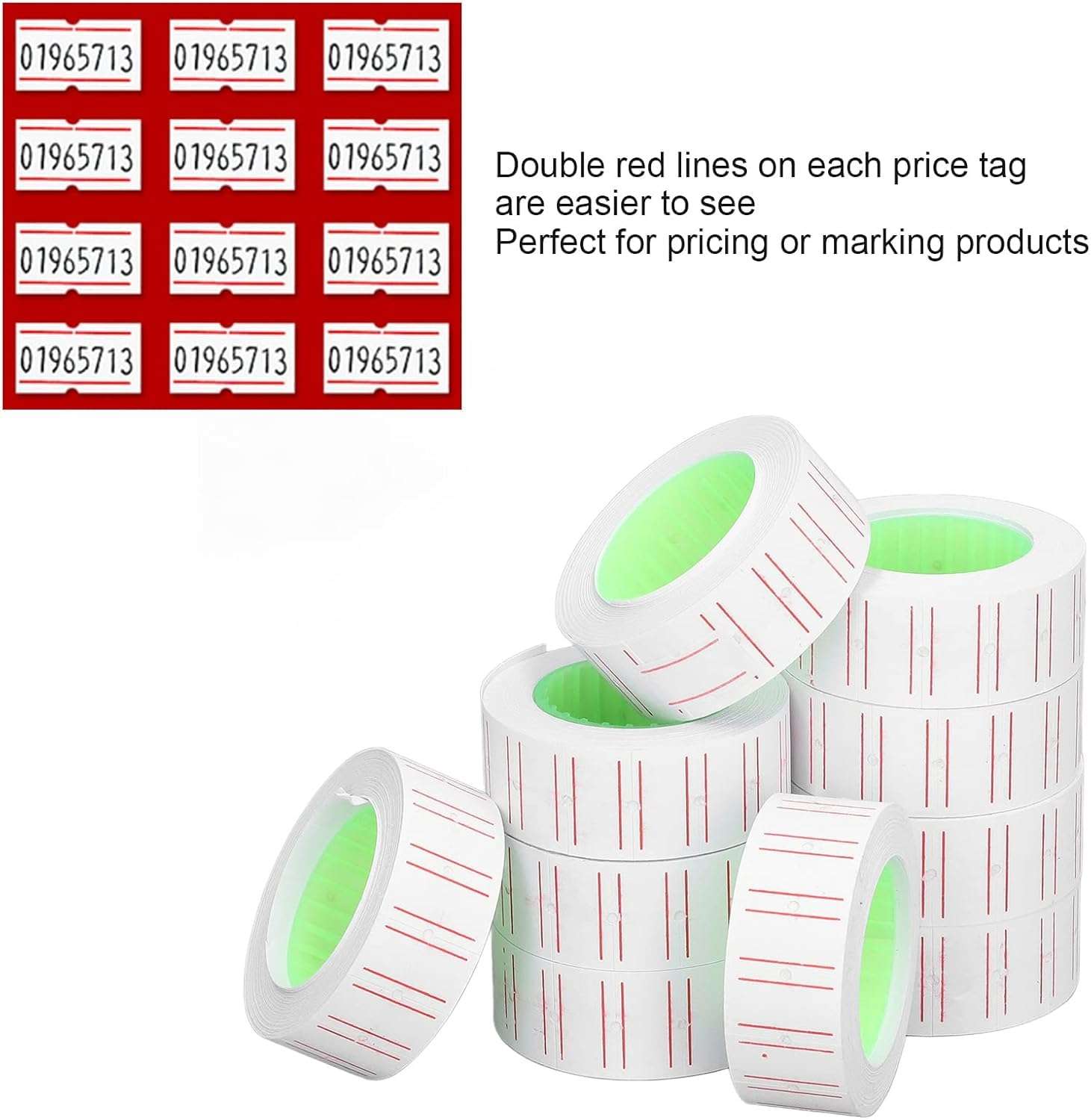 SAMVARDHAN Price Labels Paper Tag Mark Sticker for MX-5500 Price Gun Labeller, 10 Rolls 6