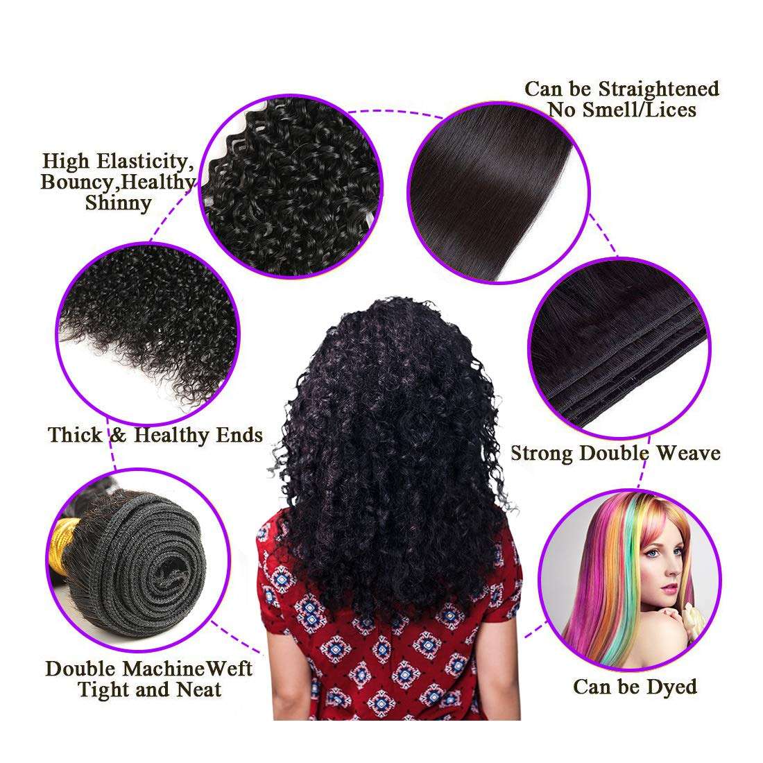 ALIMICE HAIR Water Wave 3 bundles with closure Brazilian 100% Human hair Weave bundles with 4x4 Closure Remy Hair extensions Can be dyed, 14/16/18+14 Inch 6