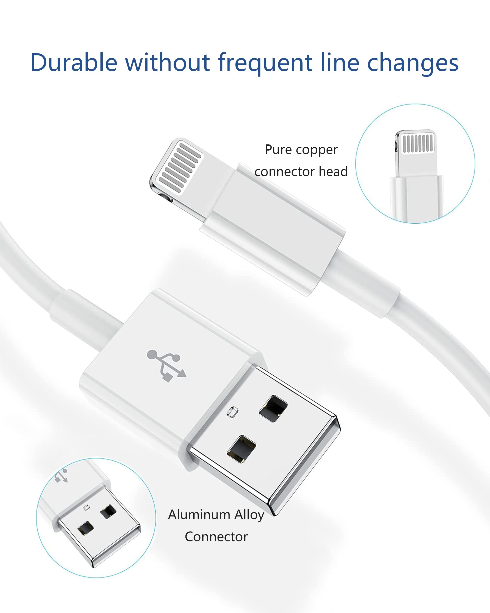 Recomfit Apple Lightning to 3.5mm AUX Jack Adapter, 3.3ft Charger Cable USB Charging Cord for iPhone 14/13/XS/X/8/7 4