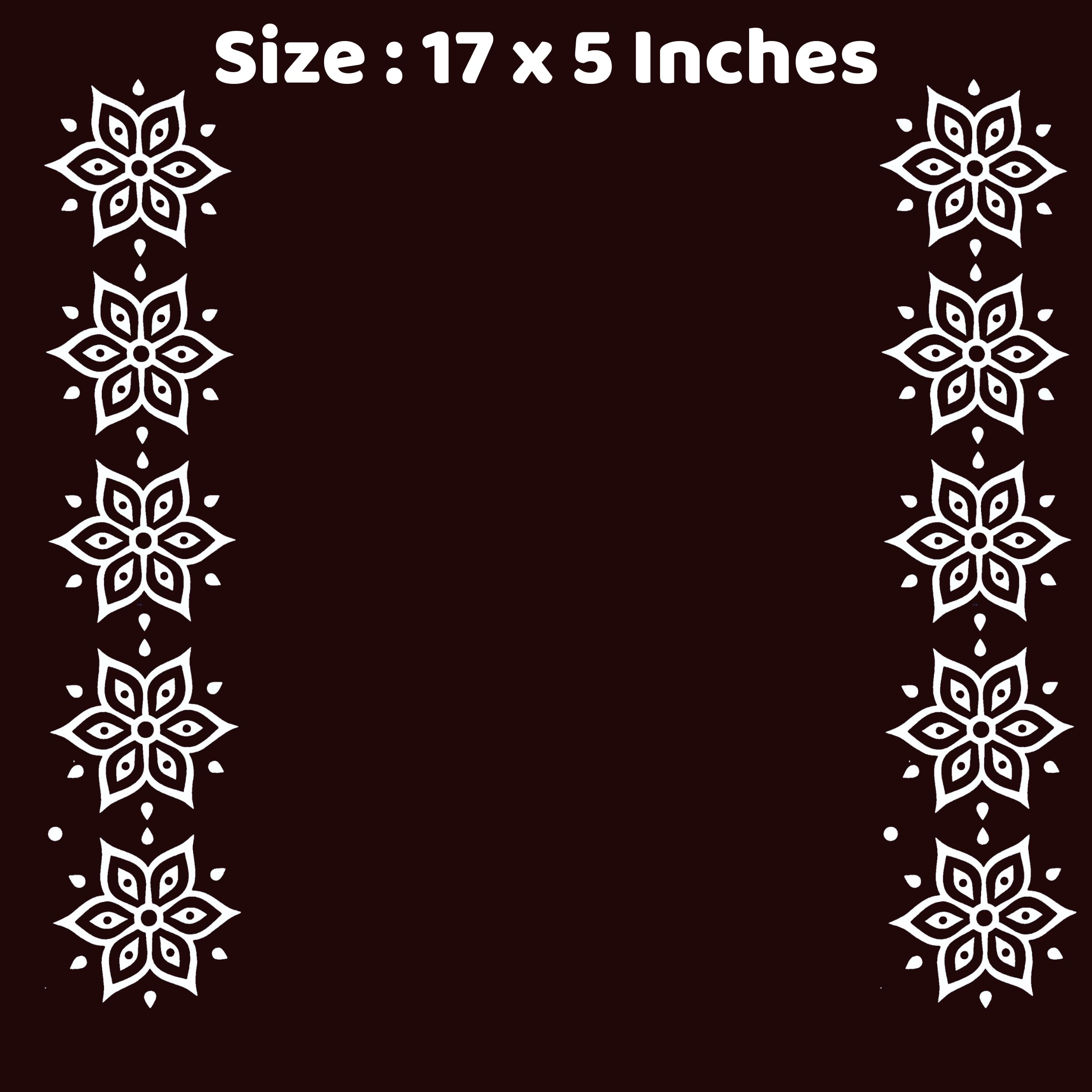 Anciently Star Flower Border Rangoli Stencil Wooden, Rangoli Sacha Wooden, 1 Piece (17x5 Inches) 3