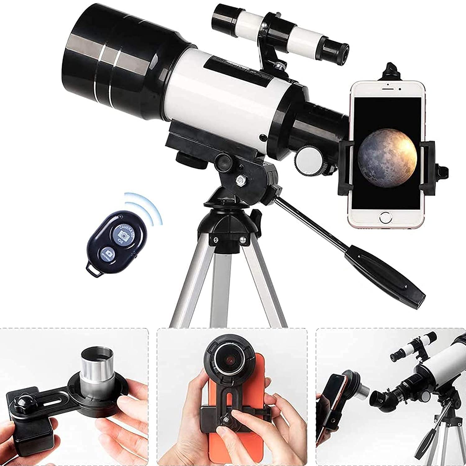 Ostin Telescope for Astronomy Beginners Kids Adults, 70mm Aperture 400mm Astronomical Refracting Portable Telescope - Travel Telescope with Phone Adapter Carry Bag 5