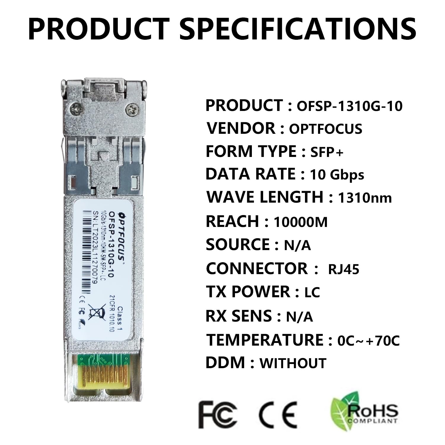 10GBase SFP+ Transceiver up to 10km SFP+ to LC 10G Single Mode SFP+ LC Module 1310nm for Cisco, Ubiquiti, TP-Link, Huawei, Mikrotik, Netgear, and Supermicro Equipment… 6