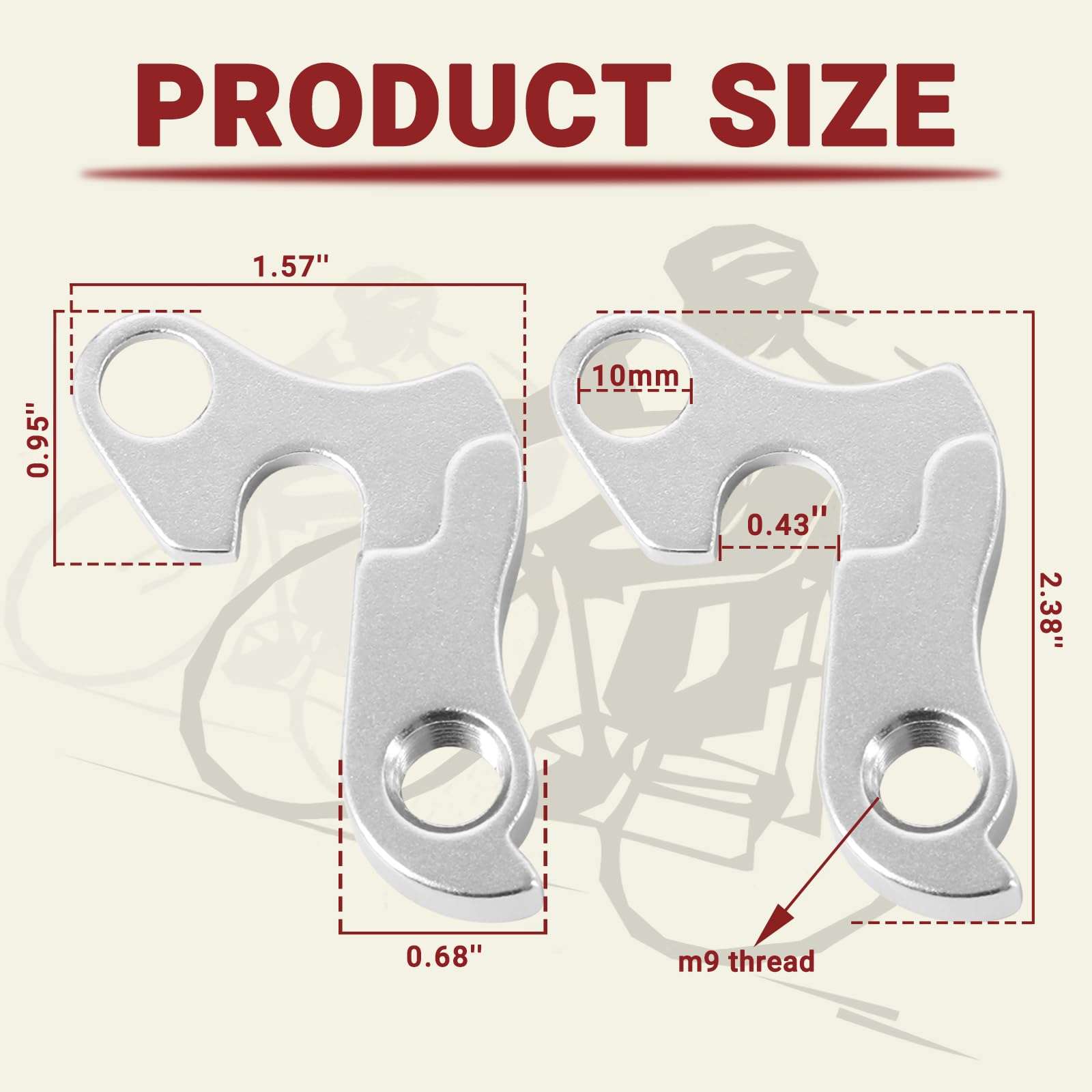 2 Pcs Universal Derailleur Hanger for Cyclocross Bike, Hybrid Bike, Mountain Bike, Road Racing Bike 6
