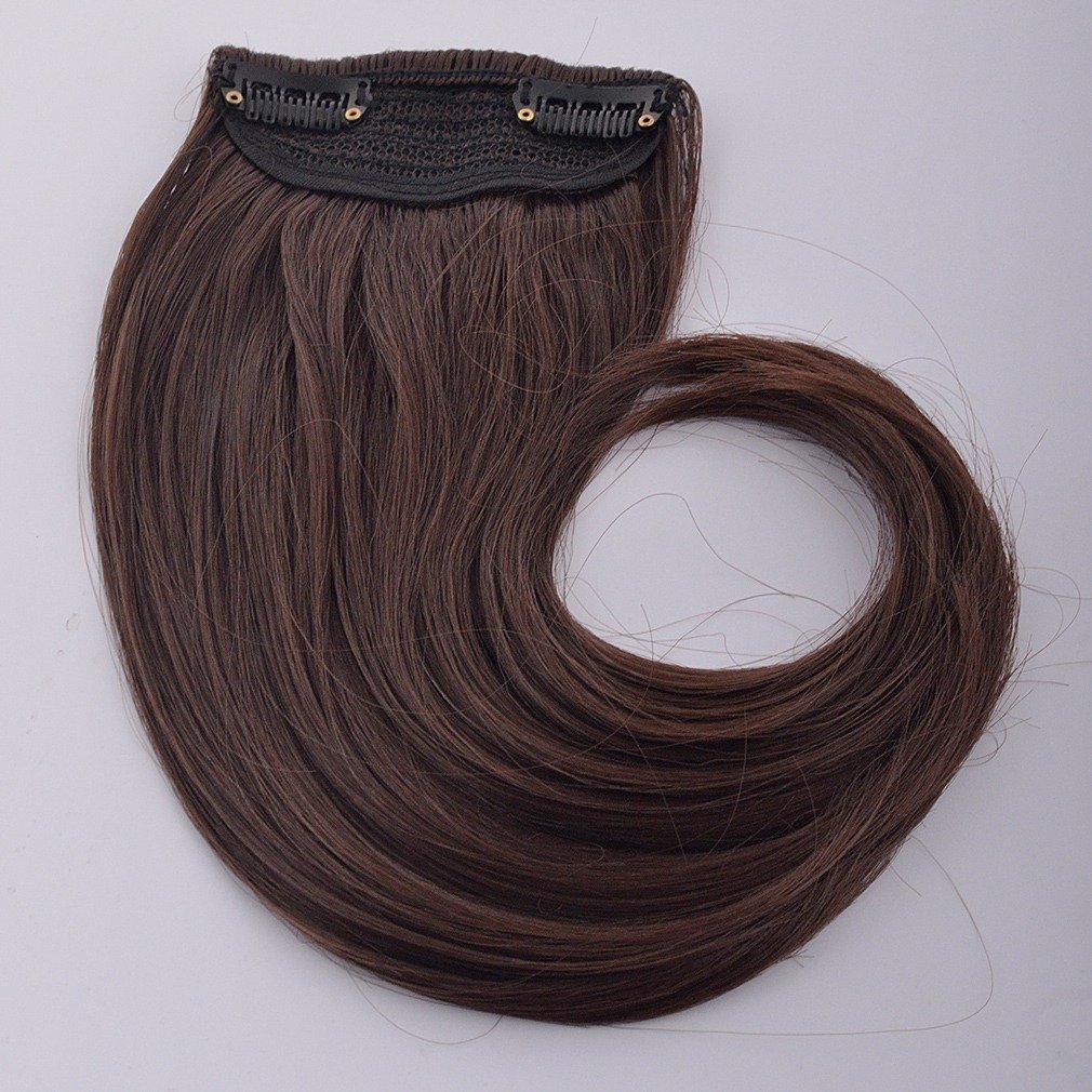 Fully Remy Human Hair Fringes Extension/Hair Piece Front Bangs For Women And Girls Center Partition Cut (Medium Brown) Pack Of 1 4