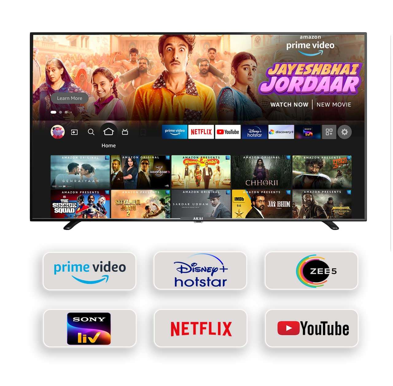 AKAI 80 cm (32 Inches) HD Ready Smart LED Fire TV AKLT32S-F6VSW (Black) (2021 Model) 3