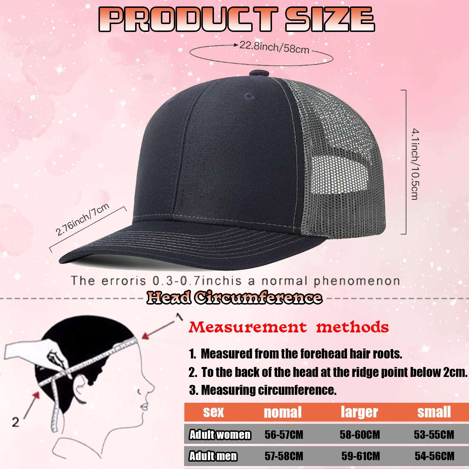 Generic Custom Hats Bulk Custom Hats for Man Woman Personalized Hats Unisex-Adults Trucker Hat Black-gray 5