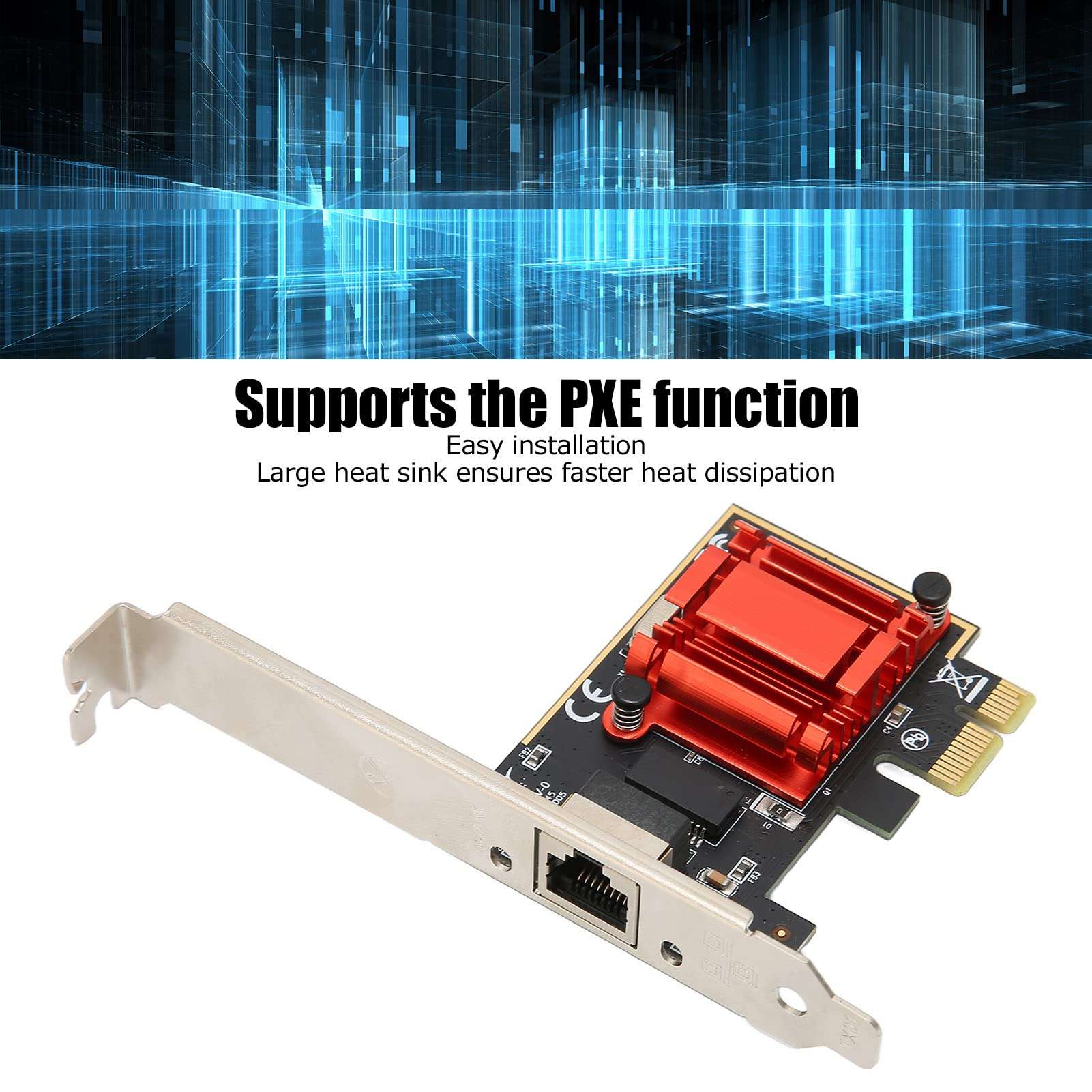 PCIe Ethernet Card, Desktop PCIe Network Adapter, PCI Express X 1, Support PXE 10/100/1000Mbps RJ45 LAN Full Duplex Half Duplex Gigabit Ethernet Card 4