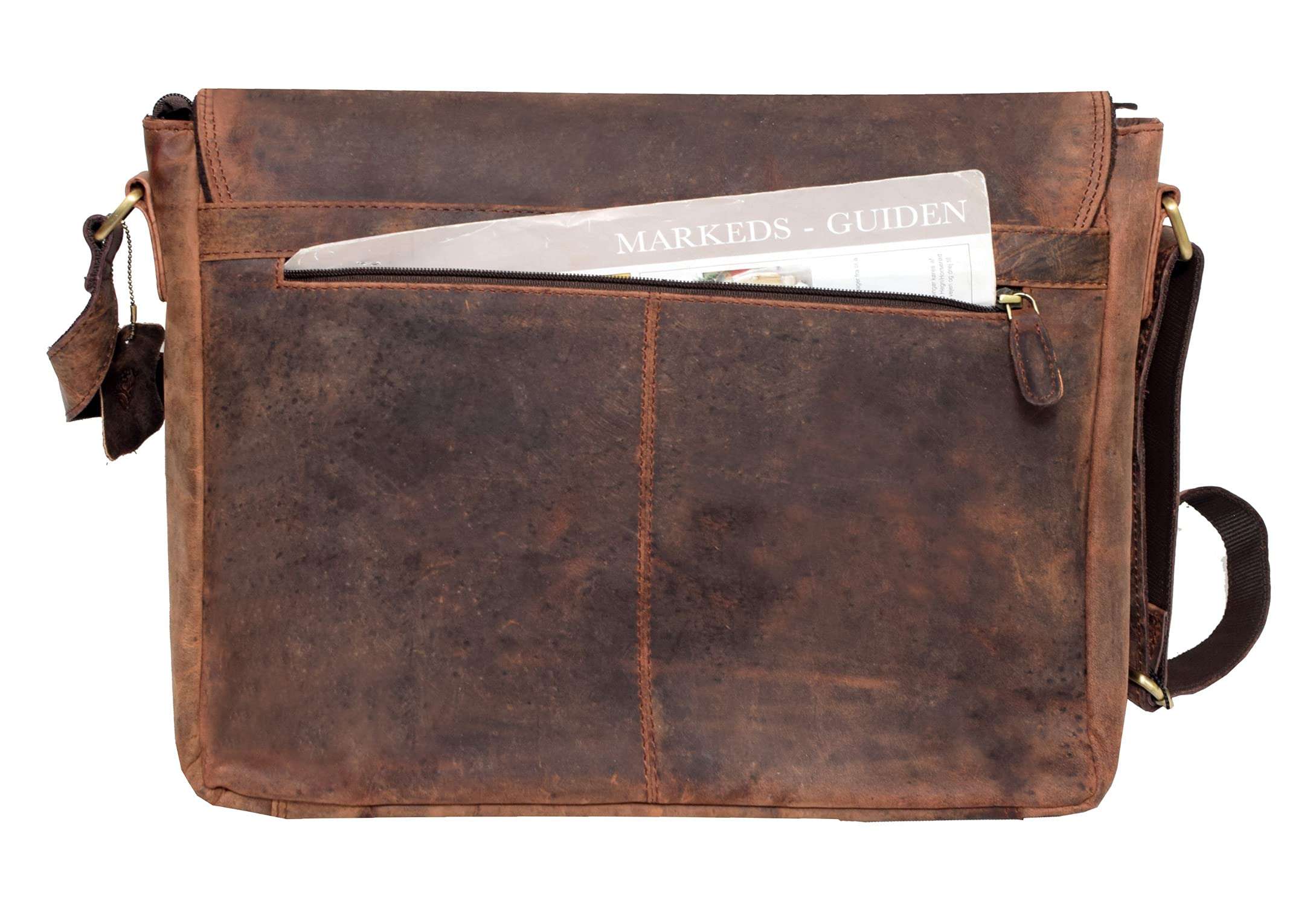 VINTAGE9 Leather Laptop Bag - Richton (Burgundy Hunter) 3