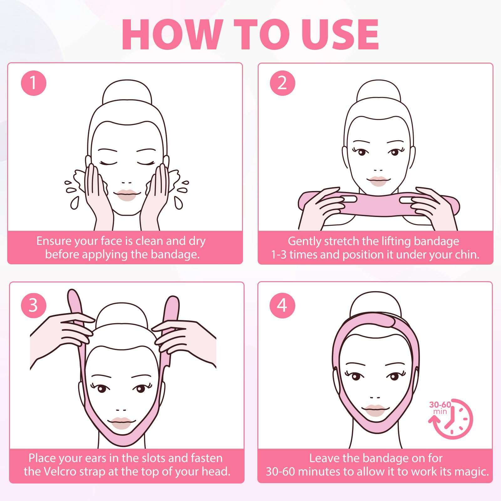 Reusable V Line Lifting Mask Facial Slimming Strap, Facial Bandage Firms Sagging Skin, Double Chin Reducer, Face Lift Prevent Sagging. 5