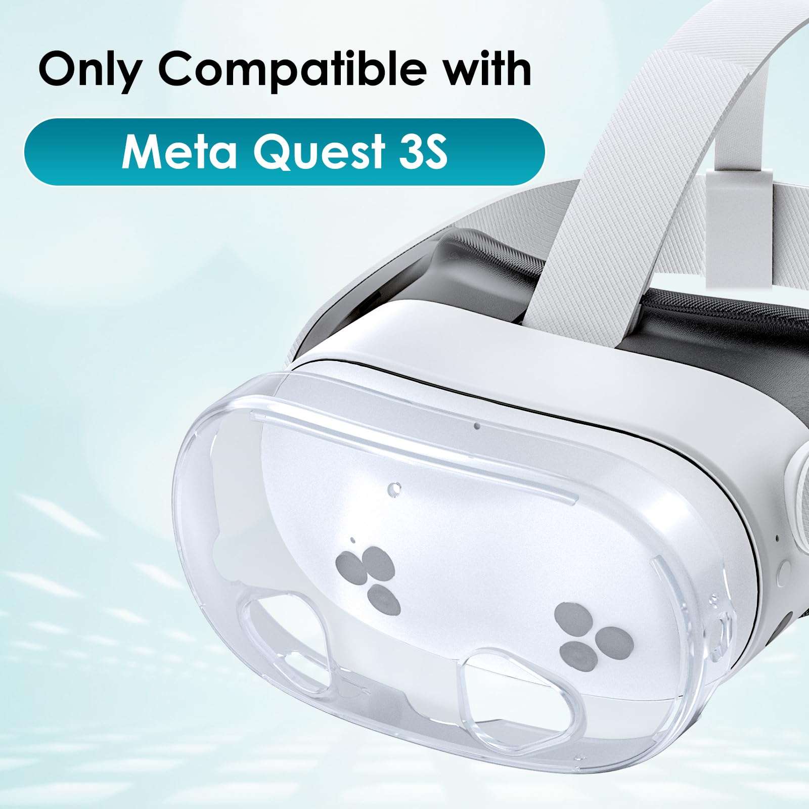 Protective Case for Meta Quest 3S,VR Accessories for Meta Quest 3S, Replacement Kit for Meta Quest 3S, Compatible with Meta Quest 3S Headset Transparent TPU Case with Rocker Caps and Dust Cover Set 3