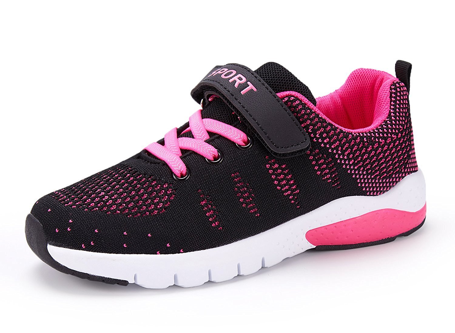 MAYZERO Kids Tennis Shoes Breathable Athletic Shoes Lightweight Walking Running Shoes Fashion Sneakers for Boys and Girls Size:36(4M) Rose 1