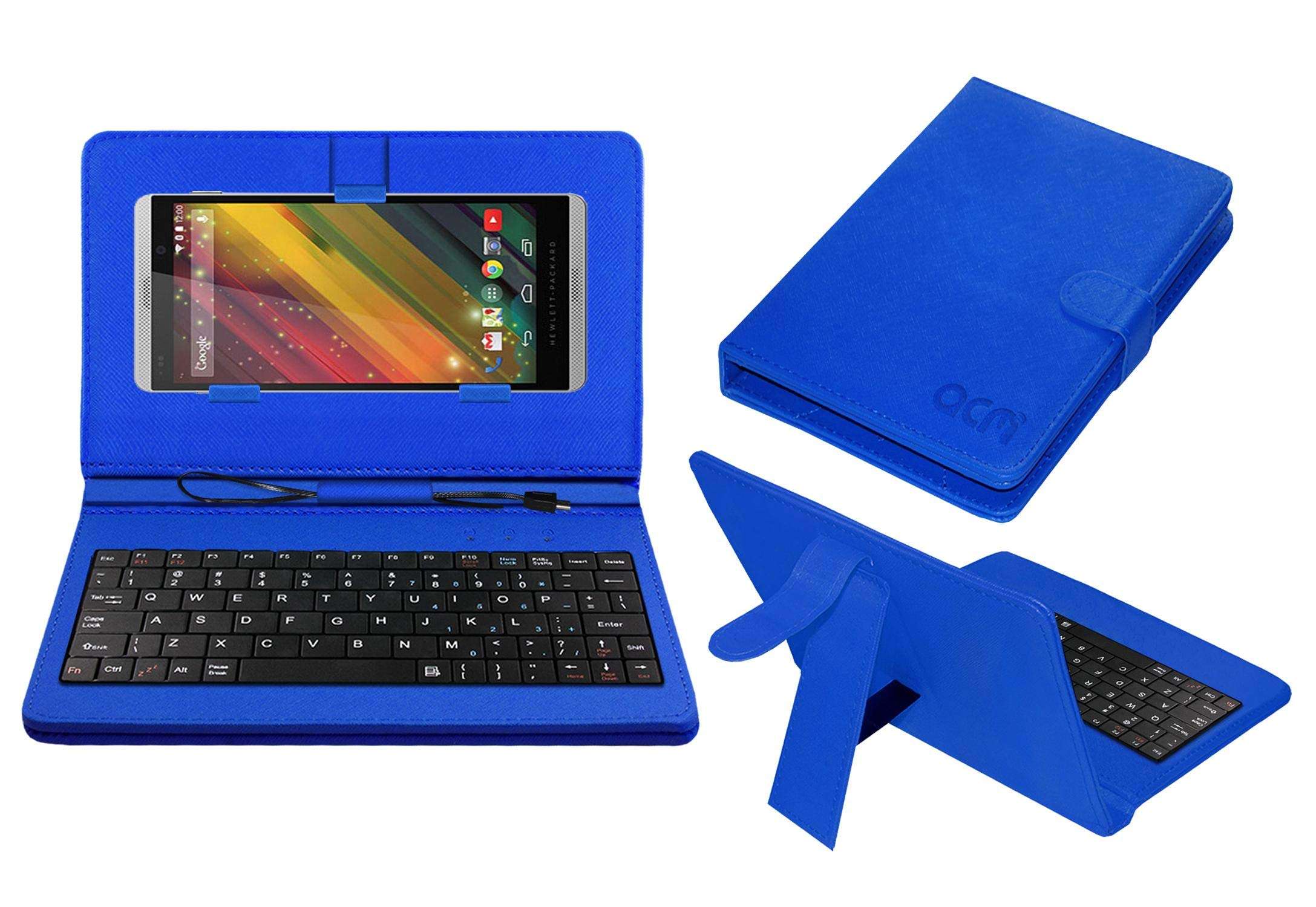 Acm Keyboard Case Compatible with Hp Slate 6 Mobile Flip Cover Stand Direct Plug & Play Device for Study & Gaming Blue 1