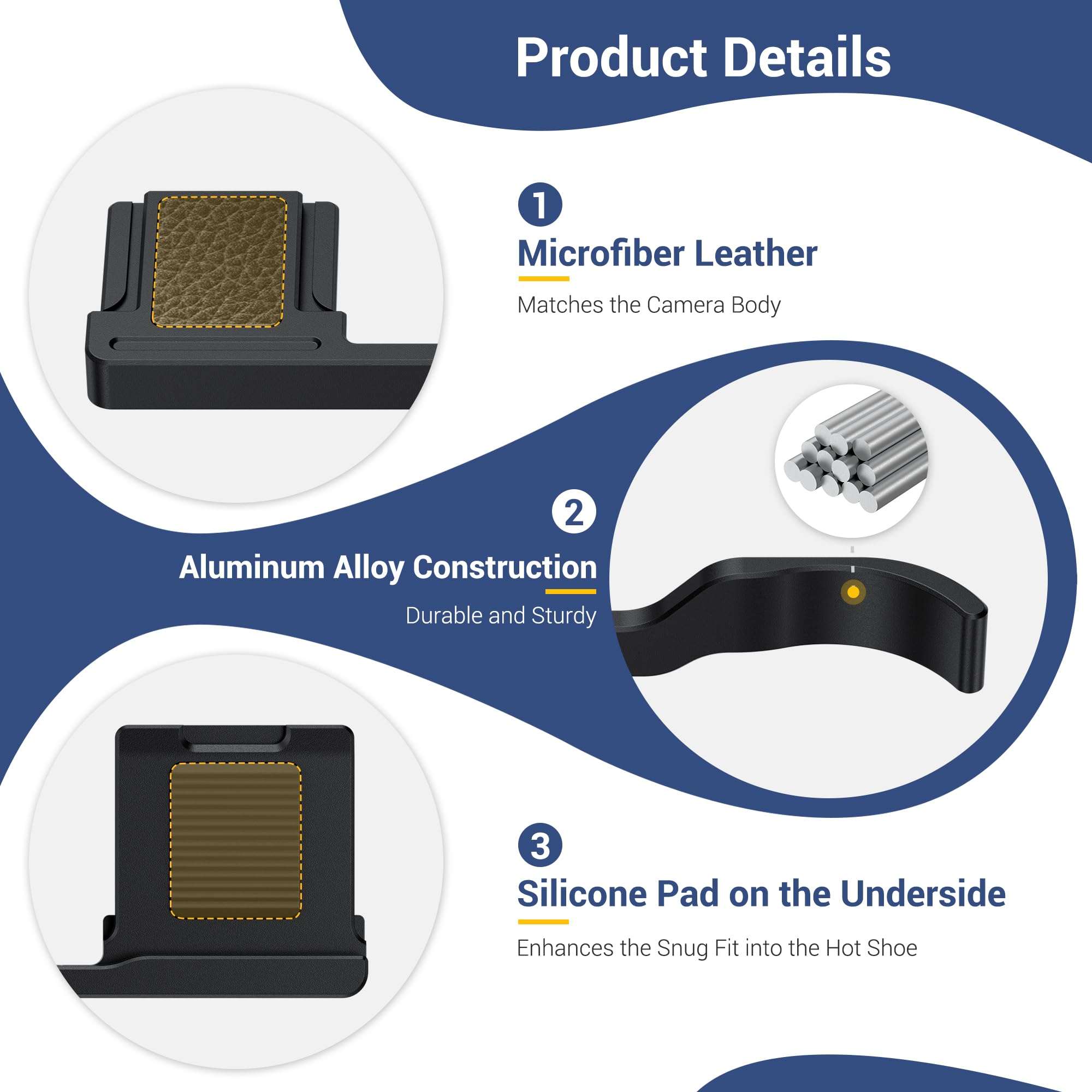 Metal Thumbs Up Grip for Ricoh GR IV GRIV GR4 GR IV HDF Monochrome, Hot Shoe Cover Cap Protector for GR IV GRIV GR4 GR IV HDF Monochrome, Better Balance and Comfortable Secure Grip 6