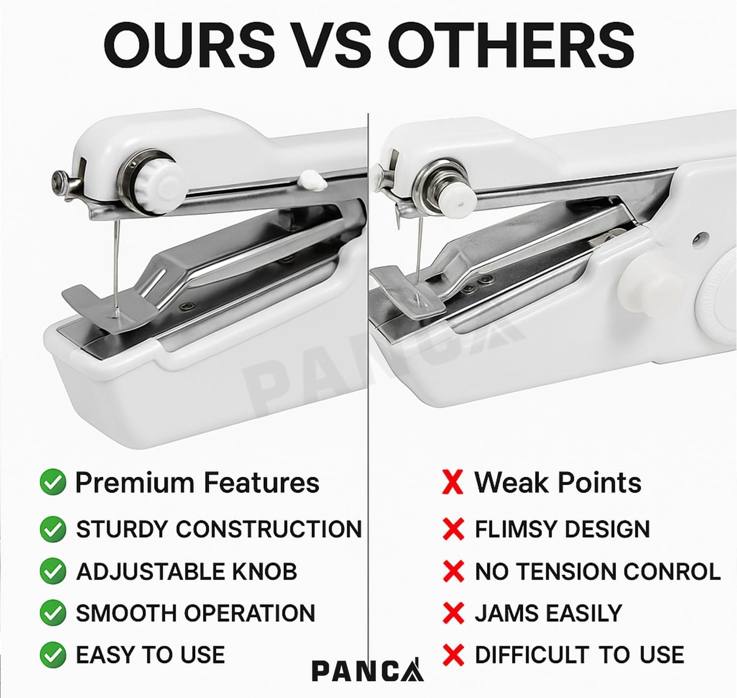 PANCA Handy Stitch Mini Hand Sewing Machine | Portable Stapler Style Silai Machine for Quick Repairs & Home Tailoring | Lightweight Handheld Stitching Tool (Handy Stitch) 4
