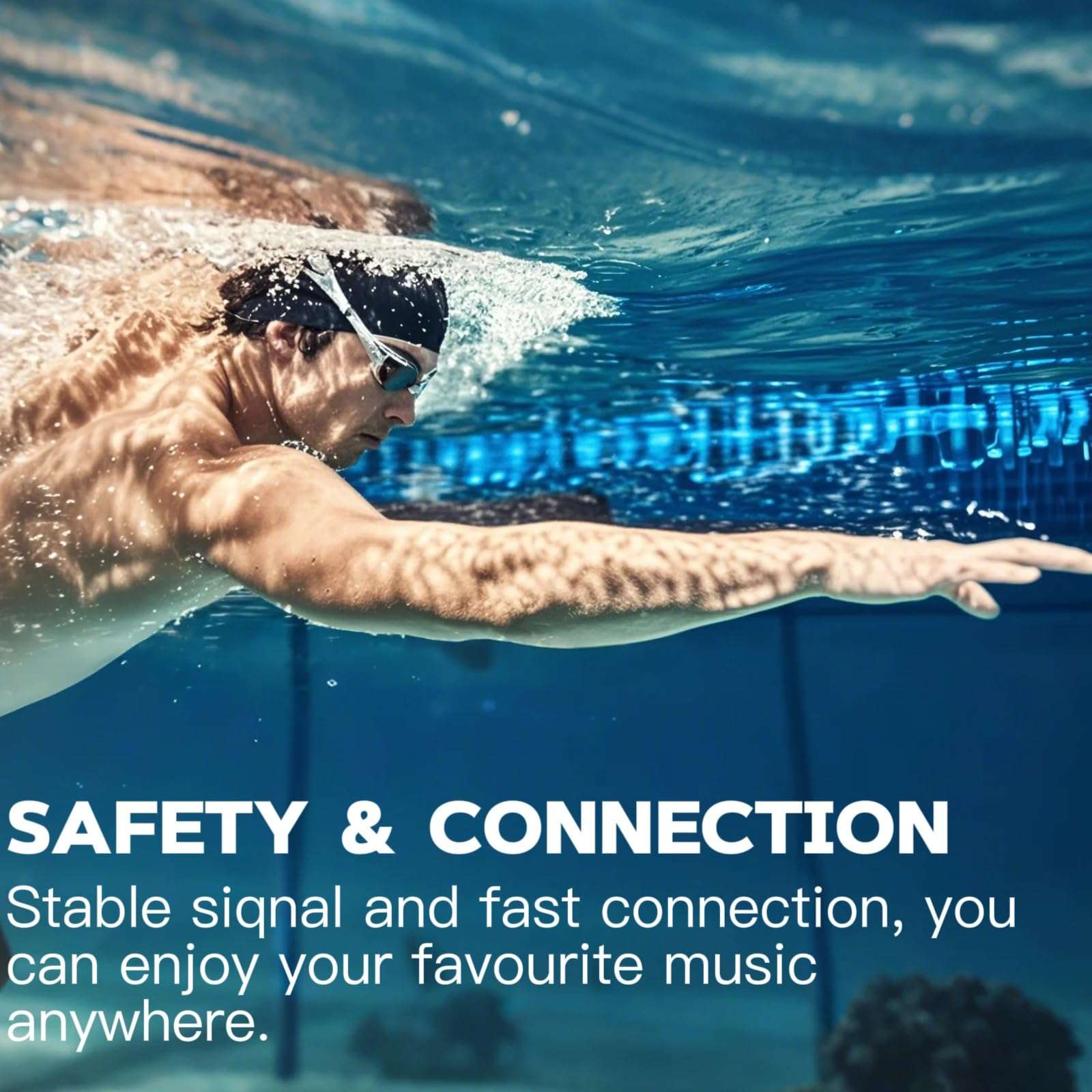 Bone Conduction Swimming Headphones,Wireless IPX8 Waterproof Open-Ear Headphones/Earphones, 32G MP3 Player Underwater Headset/Earbuds, Sports Headphones for Swimming, Diving 4