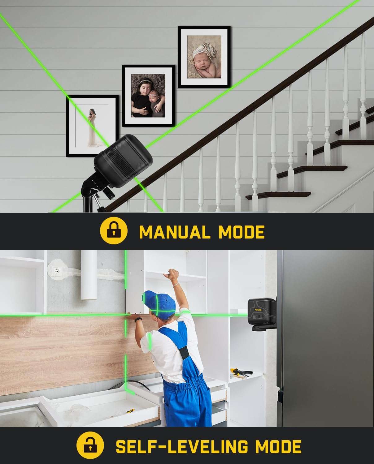 Fanttik D2 Pocket Green Laser Level & Fanttik M10 ACE Cordless Angle Grinder Brushless 6