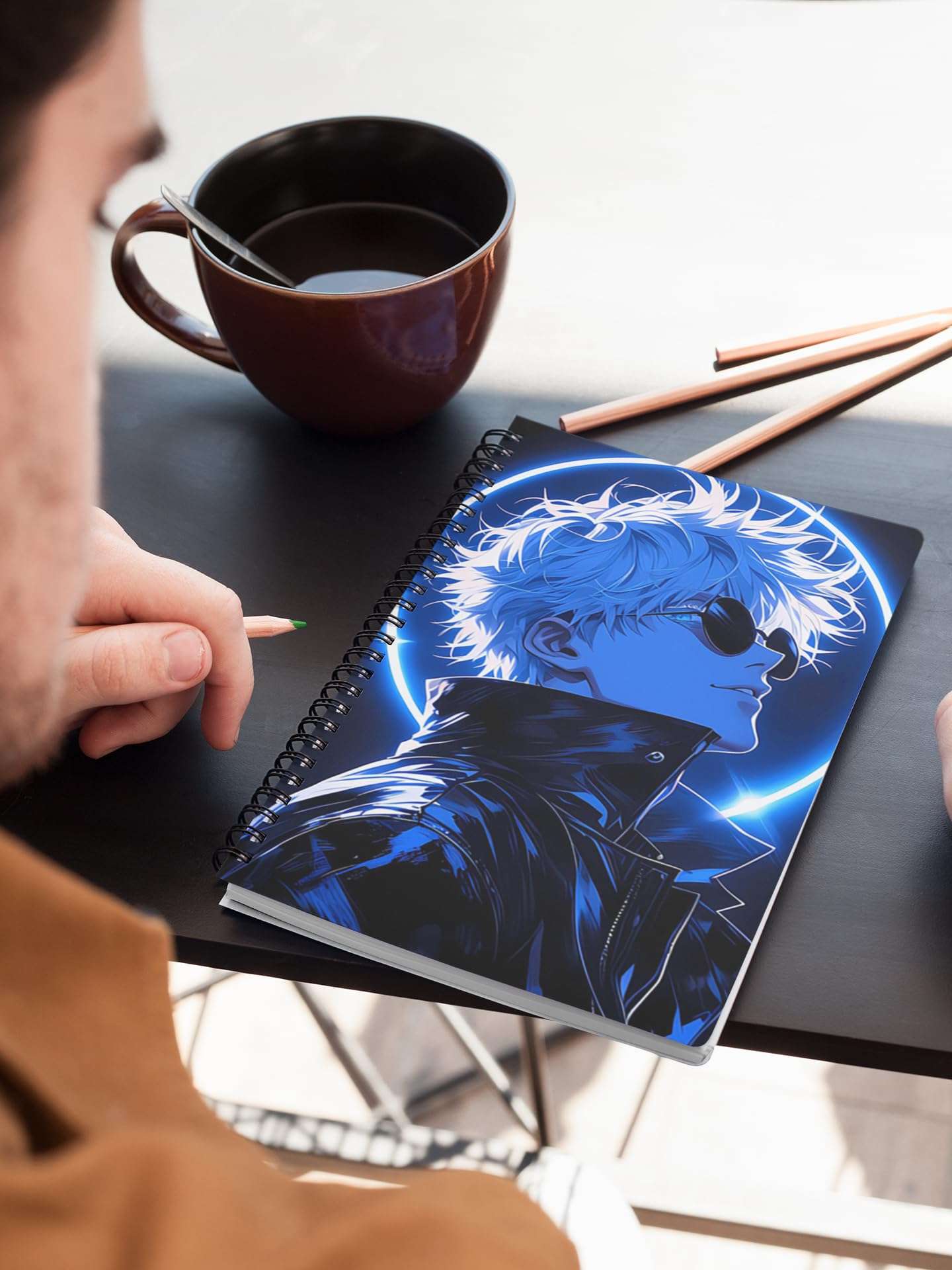 Graphic Word Anime Sketchbook Notebook A5 Unruled 160 Pages 100gsm Paper (Multicolor) Spiral Wire-O-Bound Notebook with Fantasy Illustration Design 3