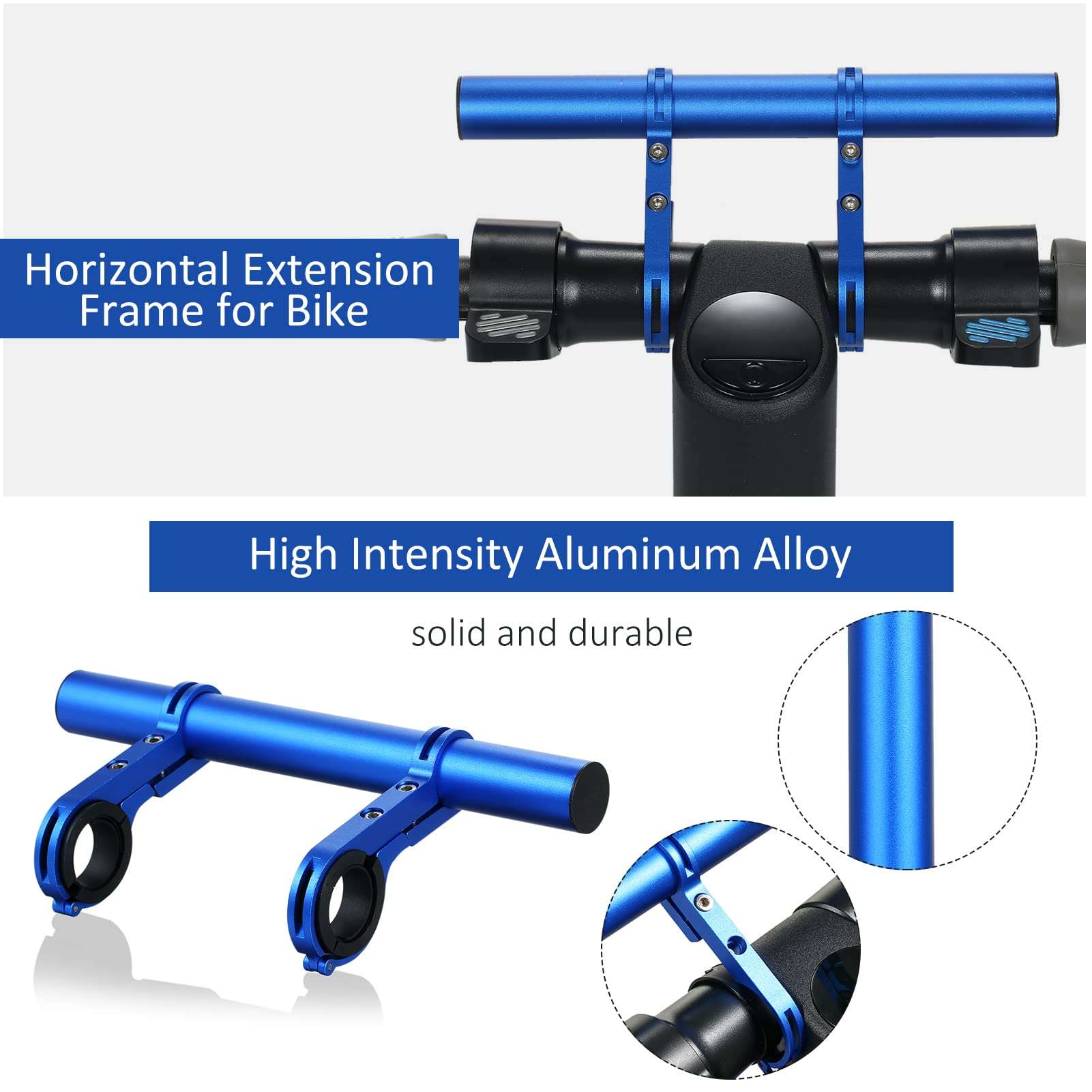 Honeytecs Electric Scooter Horizontal Extension Frame Electric Scooter Handlebar Extender Aluminum Alloy Holder Handle Bar Mount Bracket for M365 3