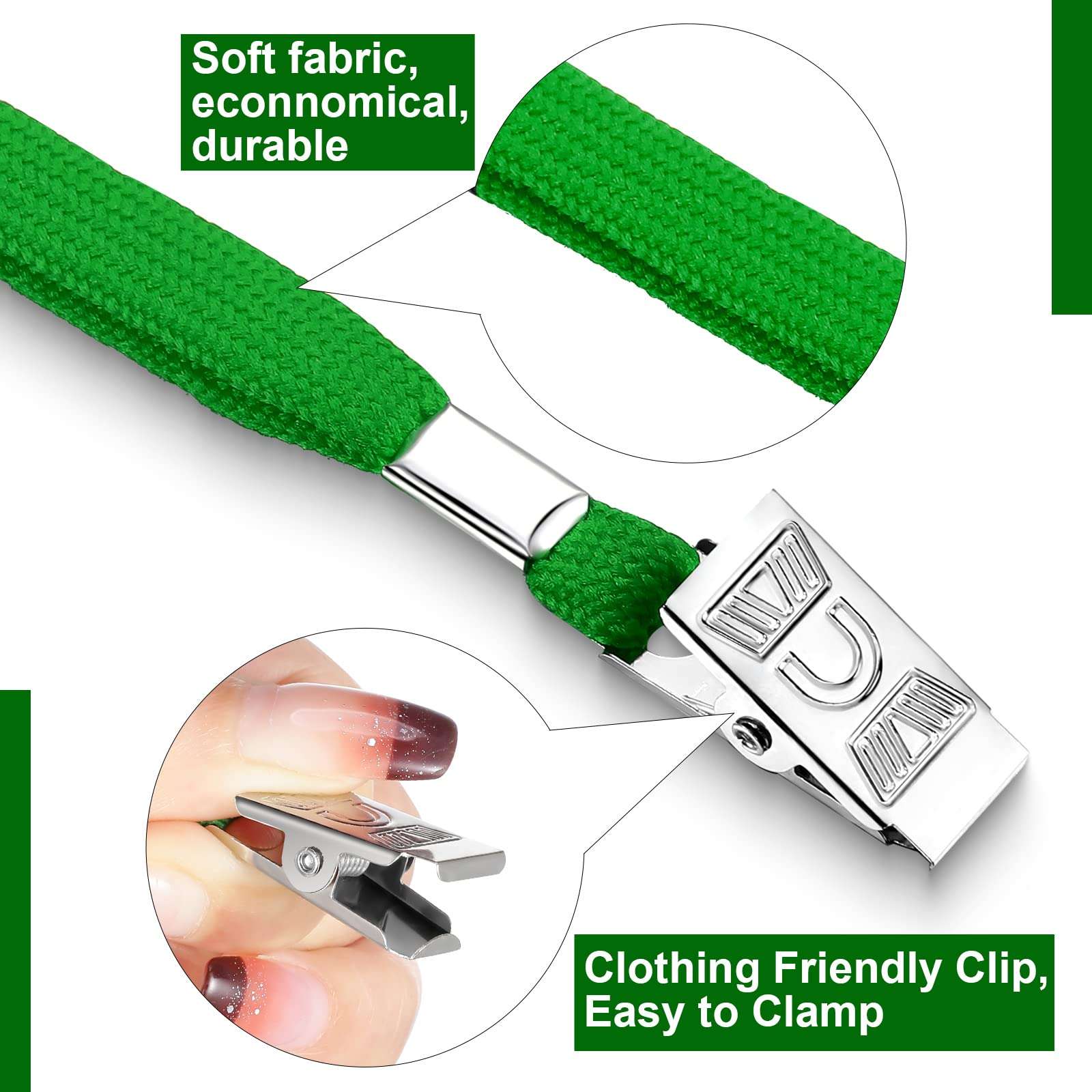 100 Sets Clear Name Tags with Lanyard, Lanyards for Id Badges Reusable Lanyard with ID Holder Plastic Name Badges with Lanyards for Adults Kids Business School Church Conferences (Dark Green) 4