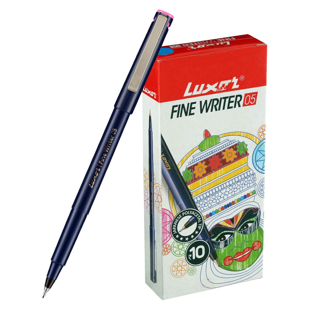 Luxor Fine Writer Pink Color (pack Of 10 Pen)