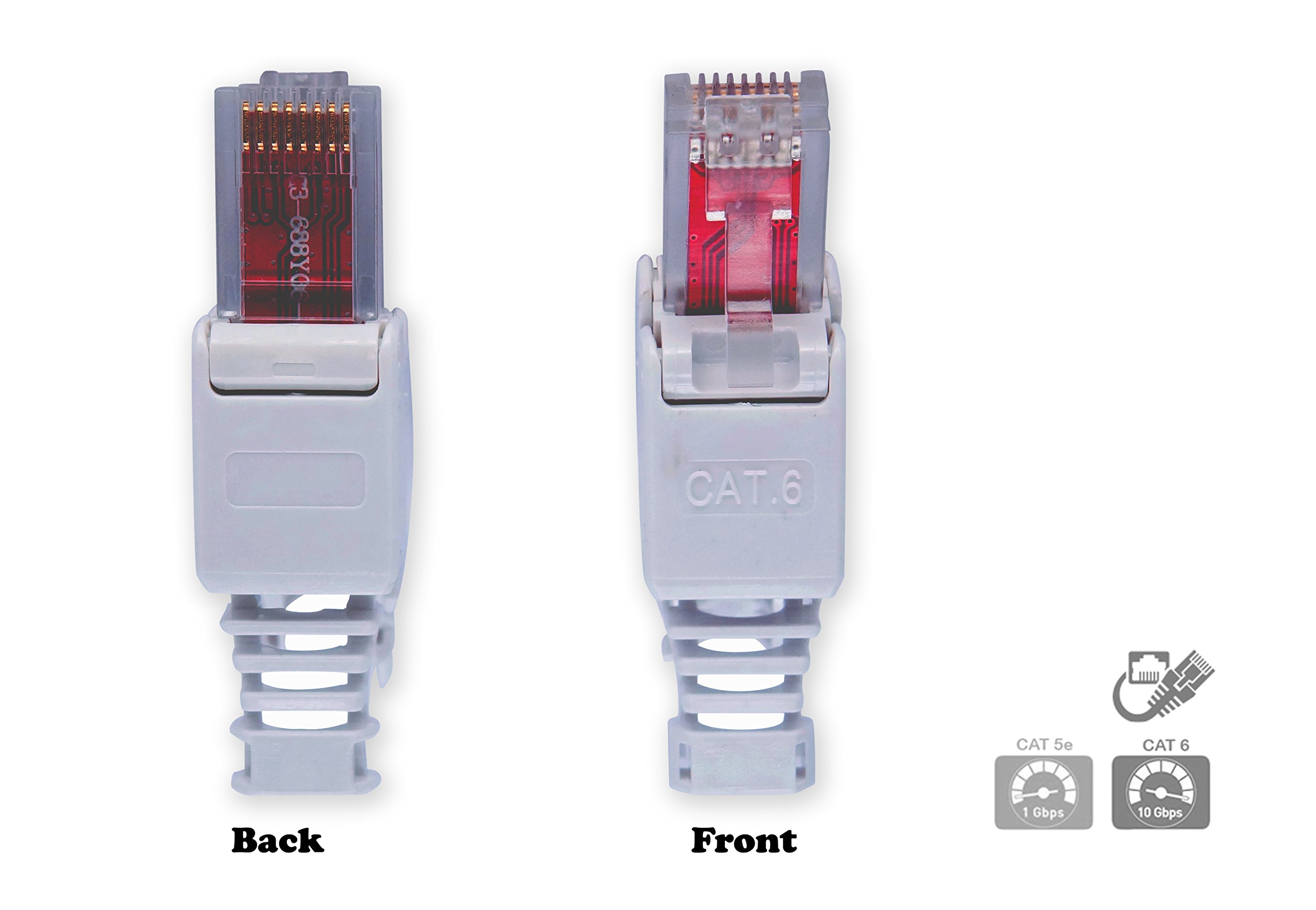 CyberTech RJ45 CAT6 5e Tool-Less Modular Connectors Plugs 3