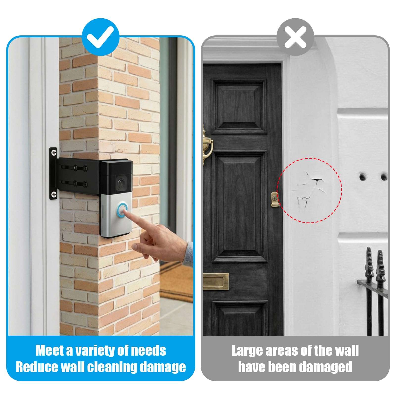 Novabright Doorbell Extender Compatible with Ring (2nd Generation) Brick Mount Extension Extends Doorbell Mount Quality Aluminum Material for Brick Wall Better Visibility and Angle 4
