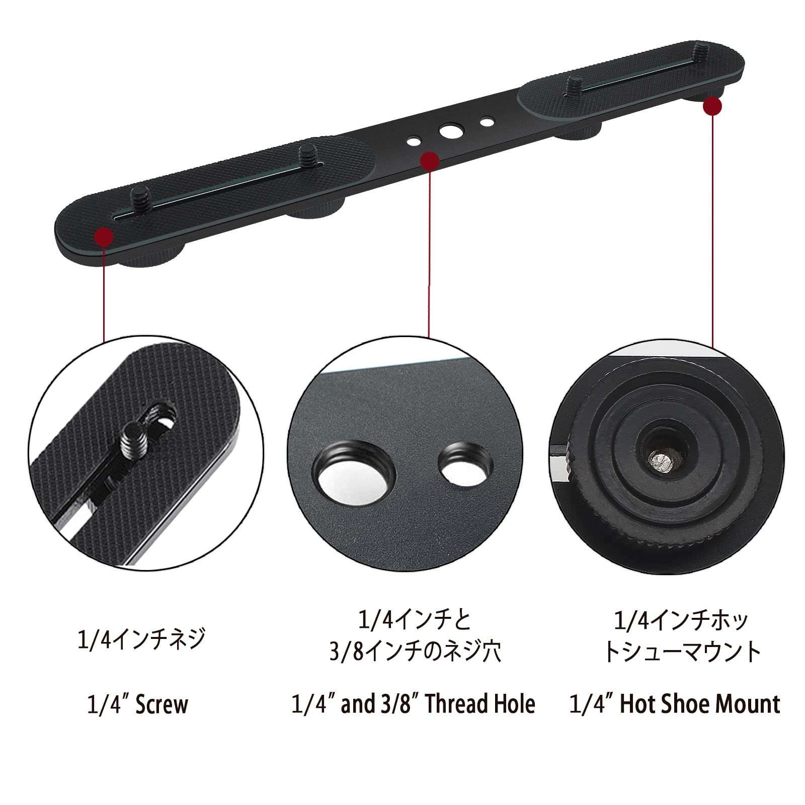 Zeetain 30cm Dual Speedlite Camera Mount Tripod Bracket Flash Extension Bar,10" Dual Tripod Bracket for Camera,LED Video Light,DSLR Camera,Flash Light 5