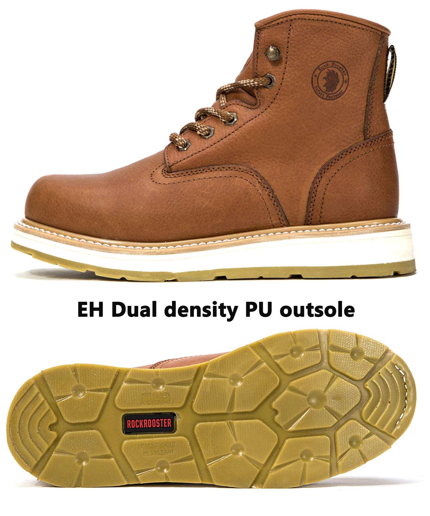 ROCKROOSTER Work Boots for Men, Soft Toe Waterproof Safety Working Shoes / AP615, 12-TAN 6