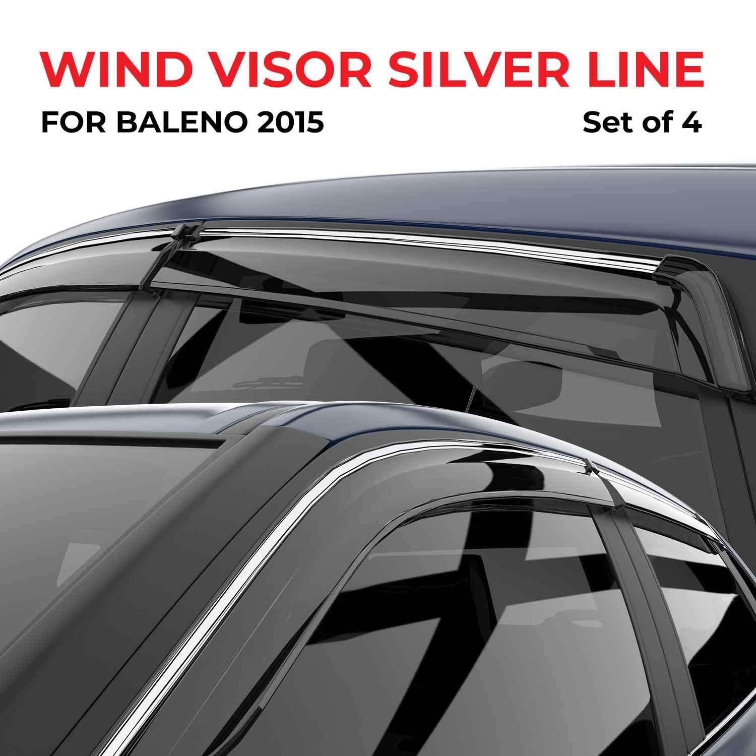 Sepia Silver Line Door Visor for Baleno (Set of 4) 4