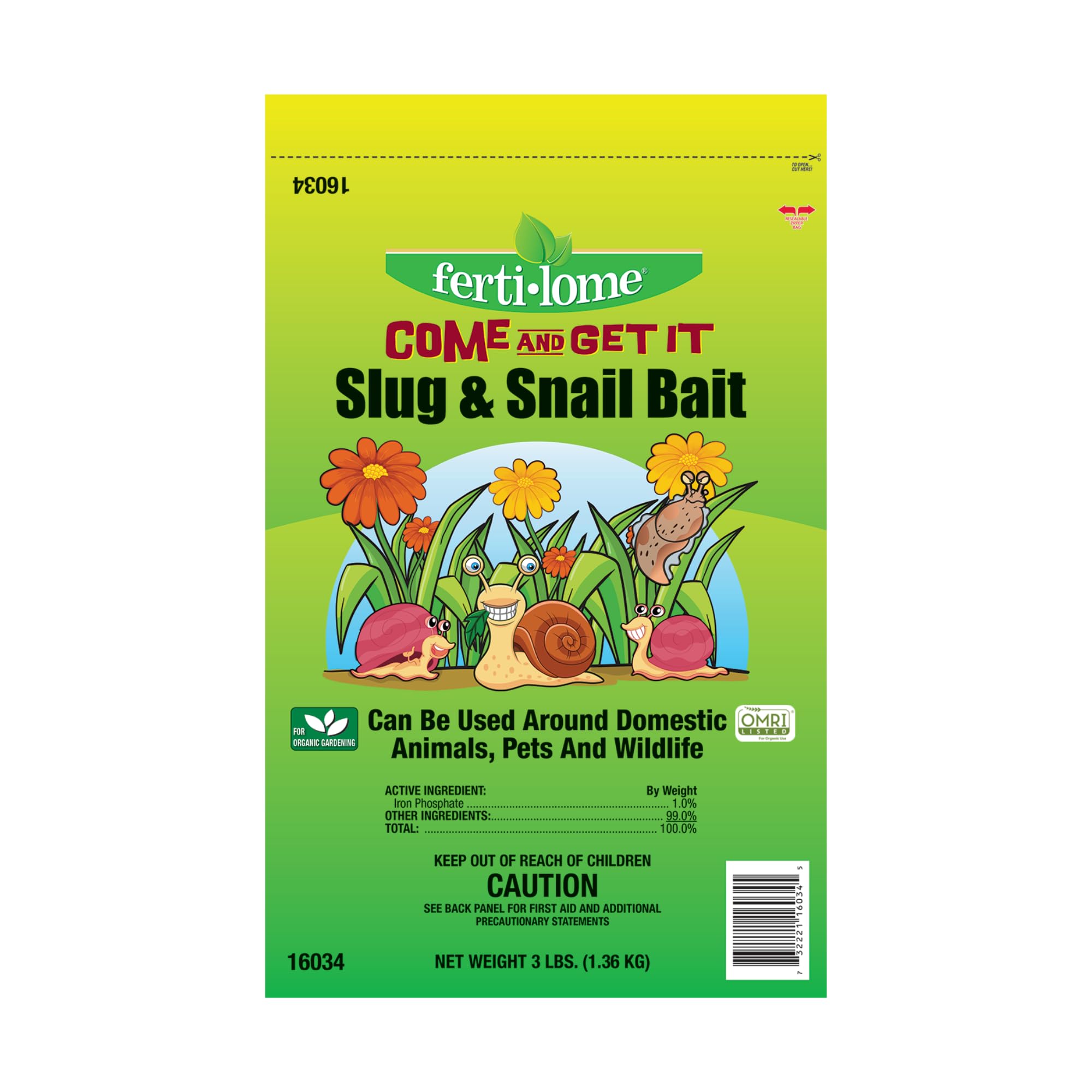 Fertilome (16034) Come and Get It, Bug, Slug & Snail Bait, OMRI Listed (3 lb.) 1