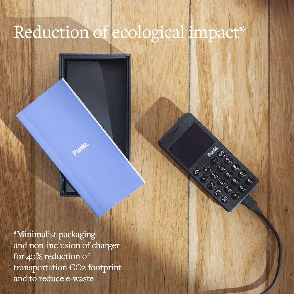 Punkt. MP02 4G LTE Minimalist Mobile Phone - Unlocked Cell Phone with Nano-SIM, Wi-Fi Hotspot, 2GB RAM+16GB Storage, Bluetooth, Digital Security, Multiband - Black 2