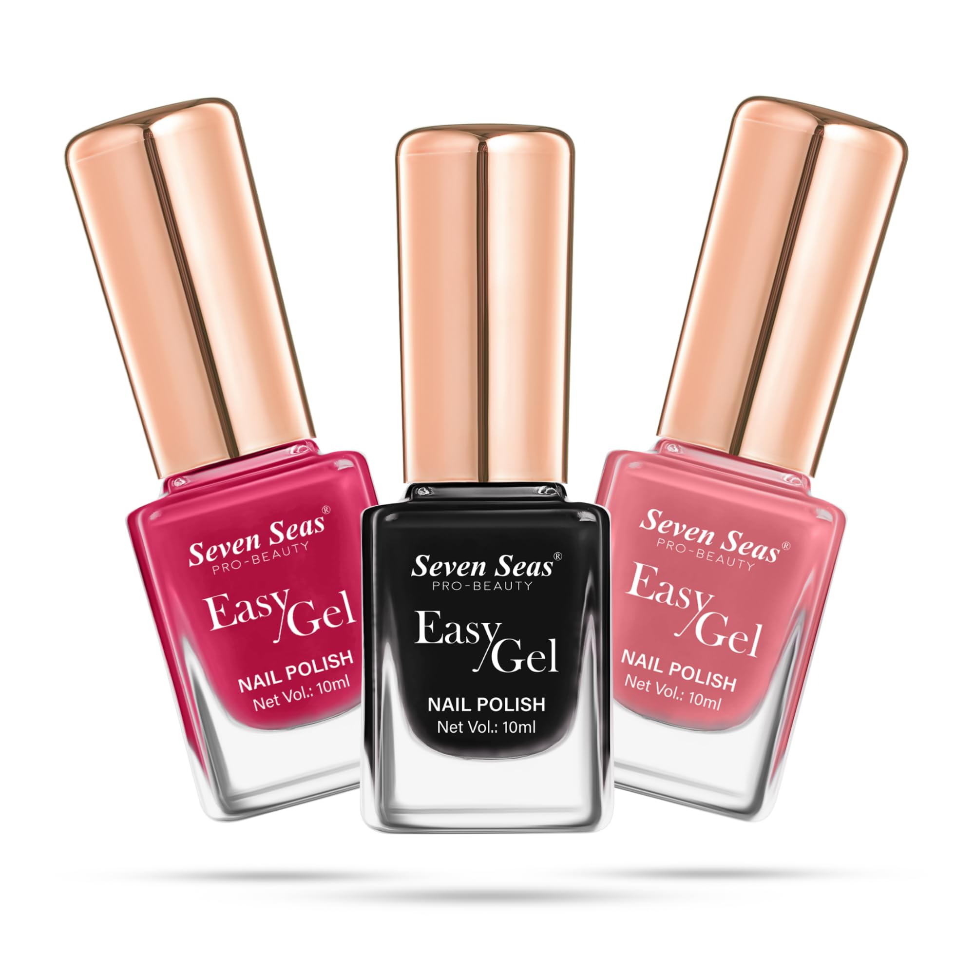Seven Seas Easy Gel Nail Polish | Quick Dry Gel Nail Polish, Pack of 3 (Combo-06, 30ml) 1