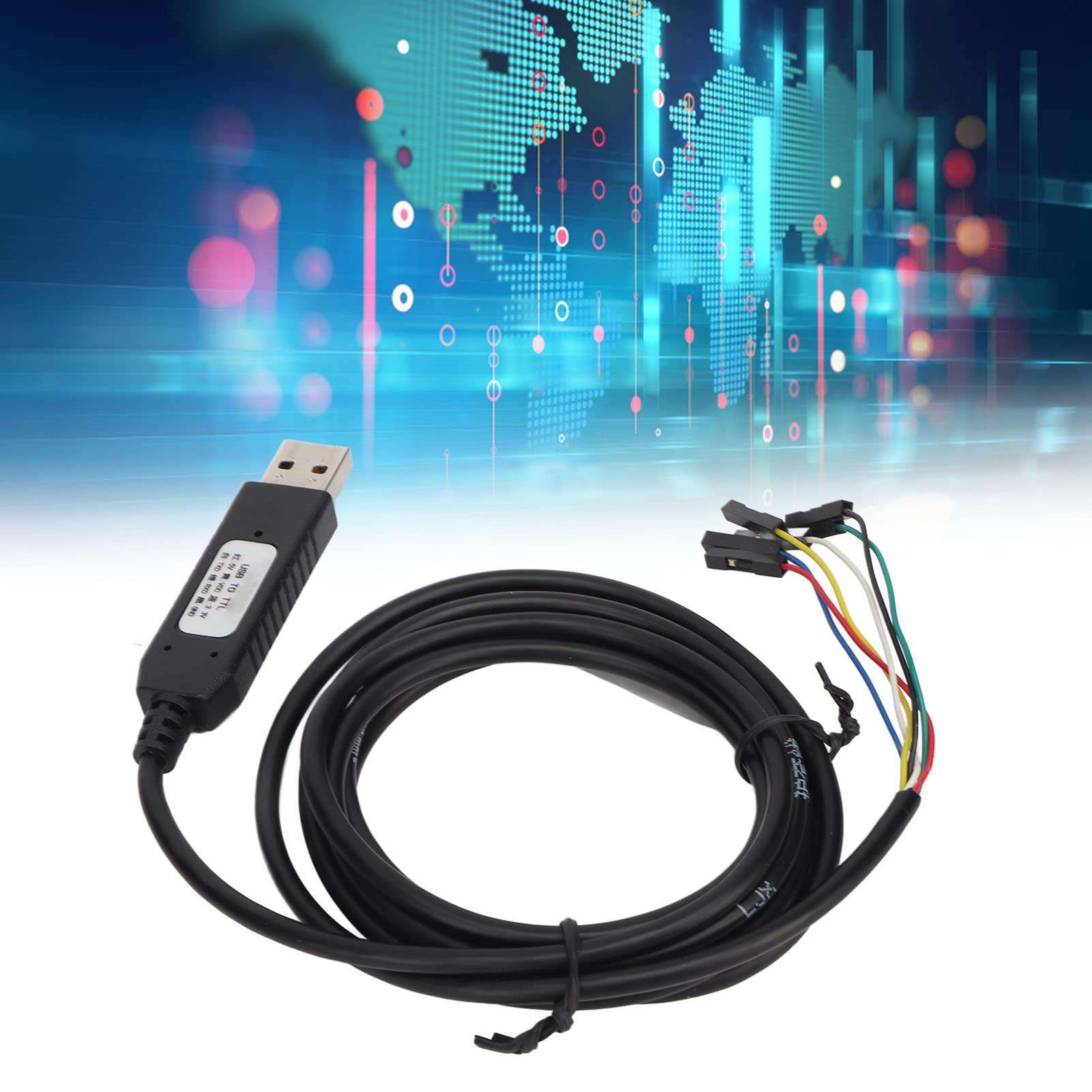 Zunate USB to TTL Serial Cable, 50bps to 2Mbps, Selection, 3 Color Indicators, ABS Material, Compatible with Satellite Set Top Box, Router, Hard Disk 2