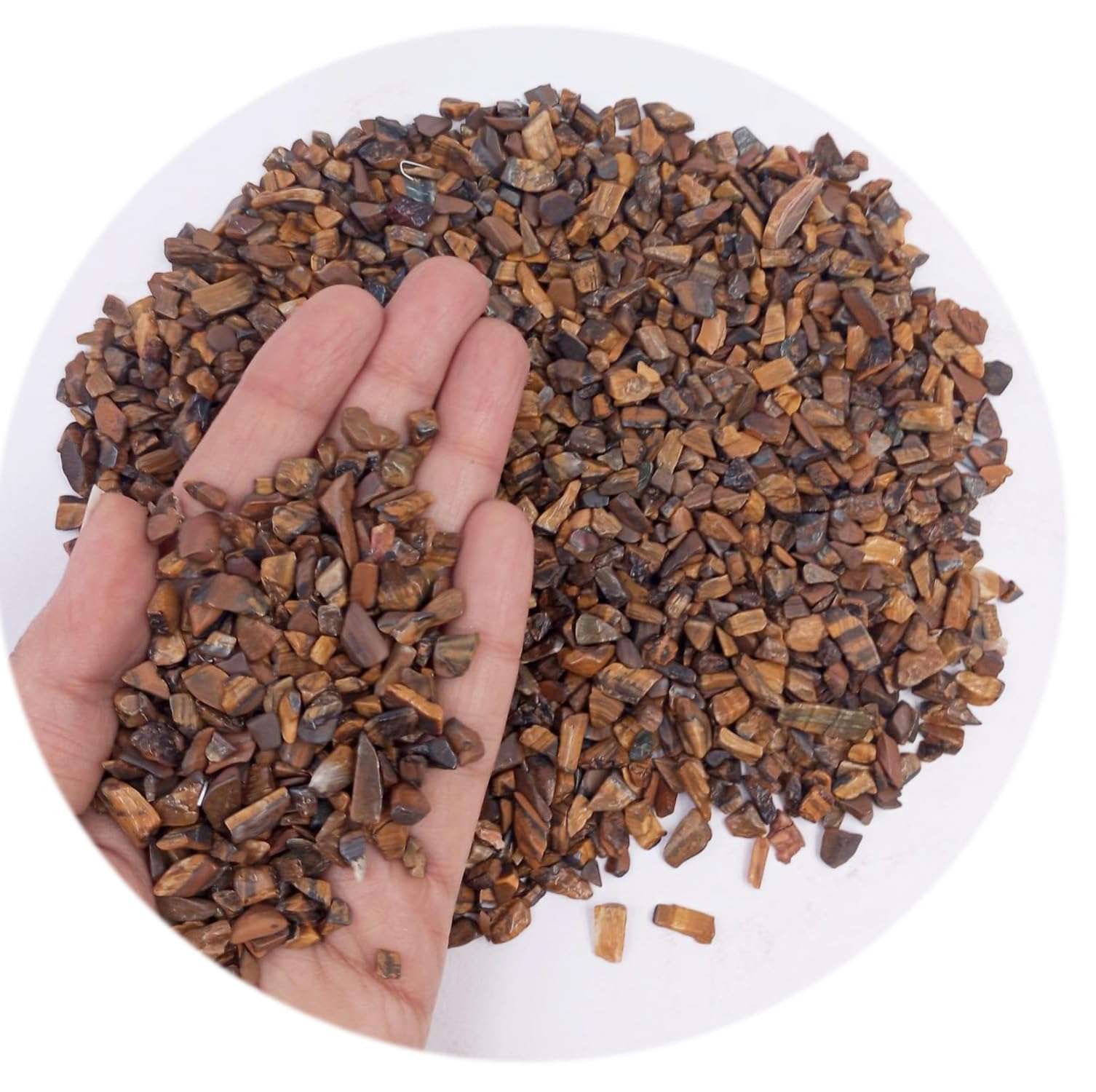 eshoppee Natural Tiger Eye Stone Chips 200 GMS Pack Chakra Chips (Tiger Eye) 3