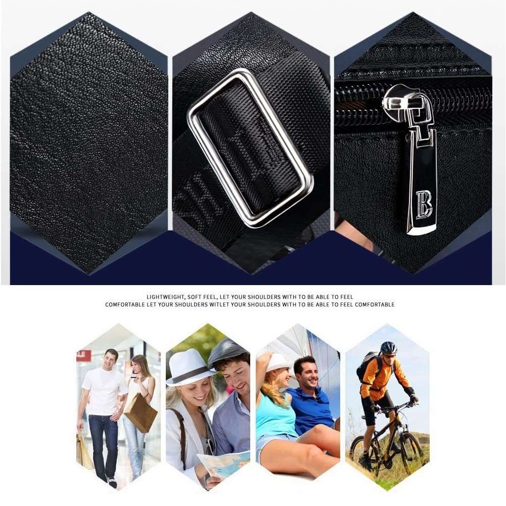 Leathario Men's Leather Shoulder Bag Crossbody Bag For Men Small Messenger For Work Business Satchel Casual 6