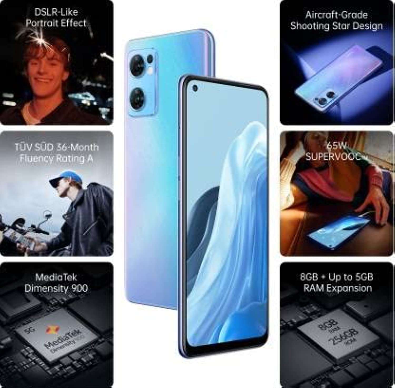 Oppo Reno7 5G (Startrails Blue, 8GB RAM, 256GB Storage) 2