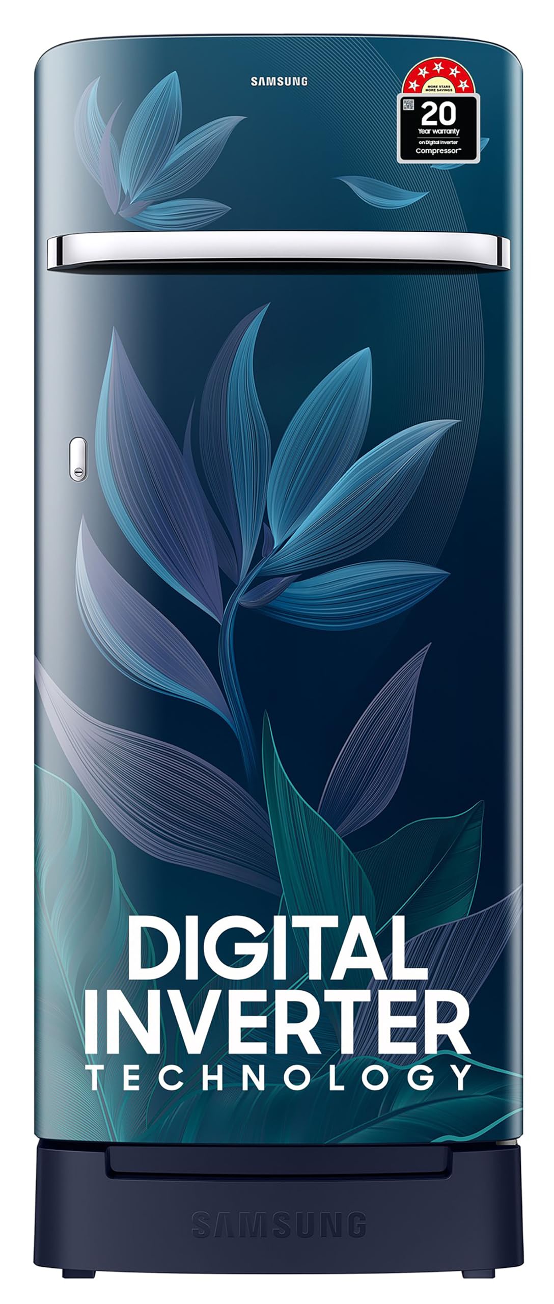 Samsung 215 L, 5 Star, Digital Inverter, Direct-Cool Single Door Refrigerator (RR23D2H359U/HL, Paradise Bloom Blue, Base Stand Drawer, 2024 Model) 1