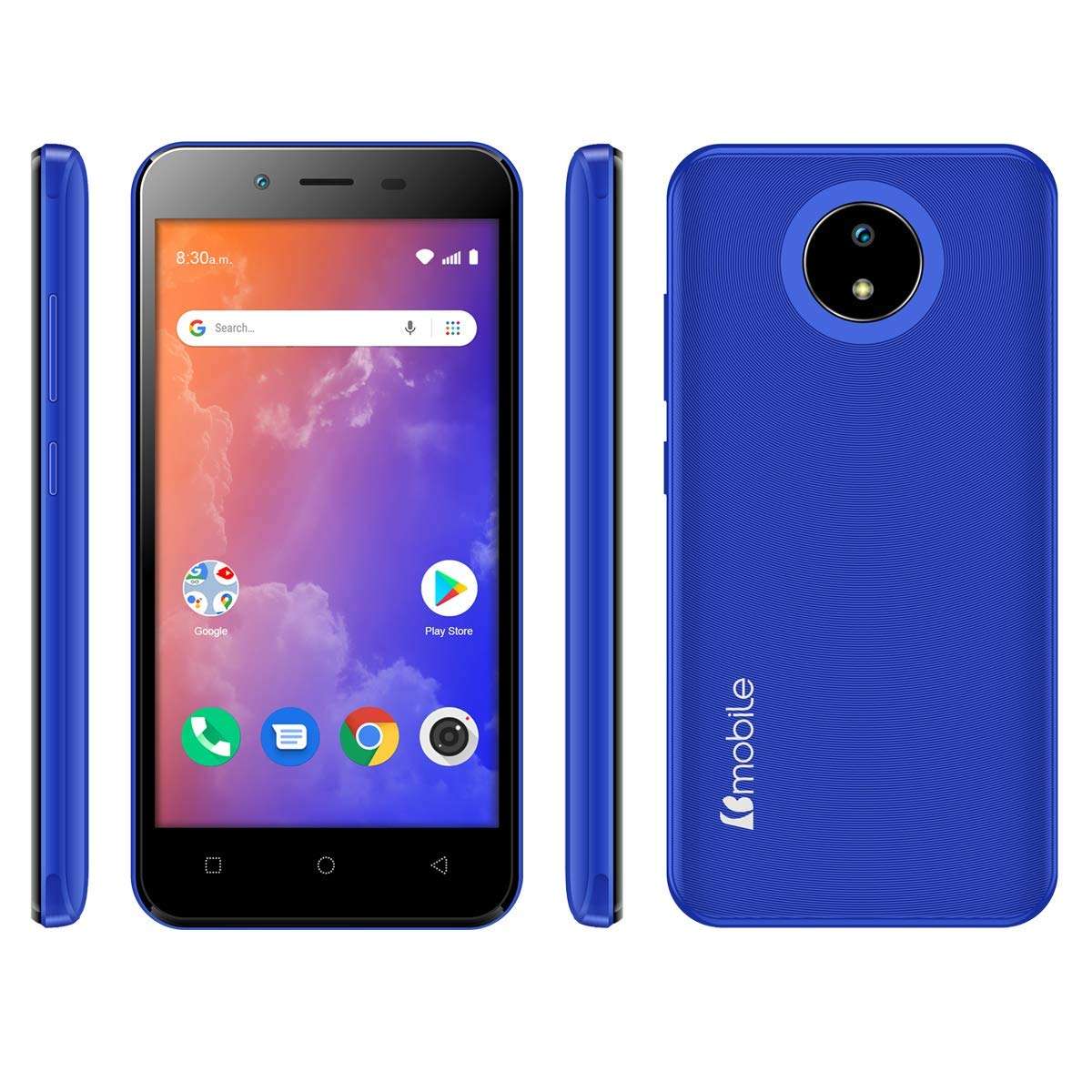 Bmobile Cellphone Smartphone Unlocked B50 Pro 32 GB ROM Dual SIM Blue Screen Touch with Android GO 4