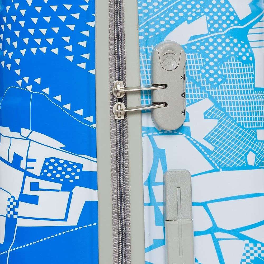 Skybags Trooper 75 Cms Large Check-In Polycarbonate Hardsided 4 Wheels Spinner Luggae/Speed_Wheel Suitcase/Trolley Bag- Blue And White 4