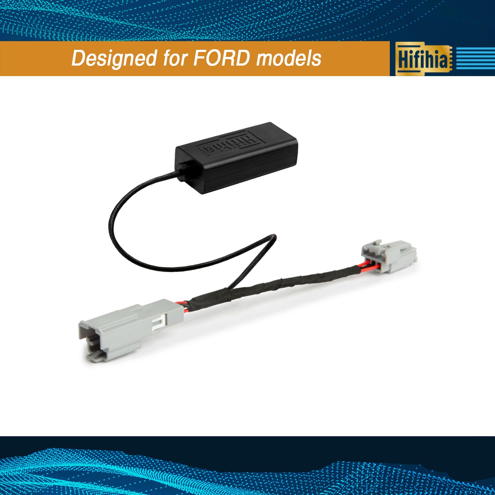 Hifihia 3-Pin Type C Plug & Play Dash Cam Power Adapter, Rearview Mirror Charging Connector Compatible with Ford 2013-2019 Escape & 2019-2023 Ranger 5